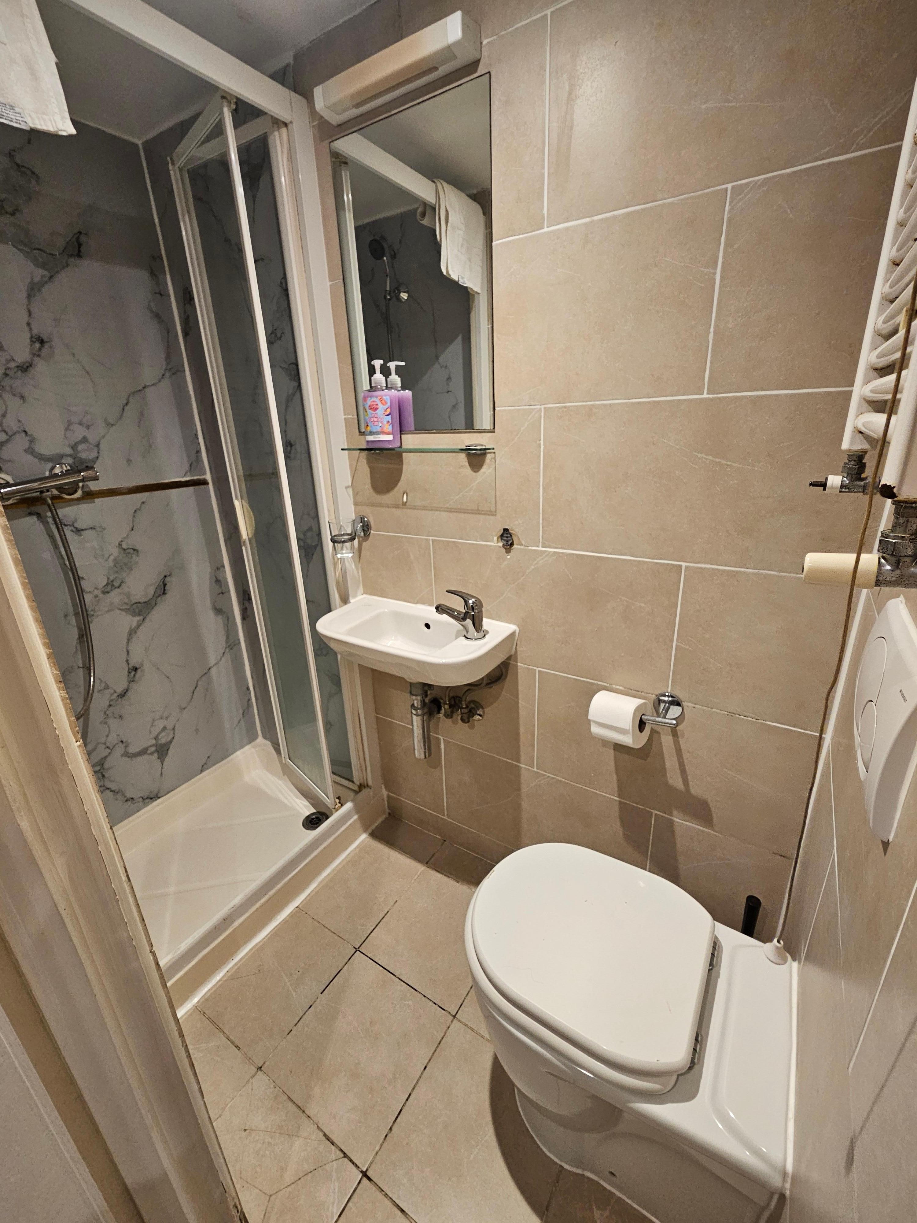 The bathroom is even smaller than advertised. Small was expected.