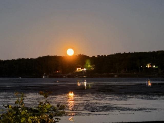 Moon rising over the cove.