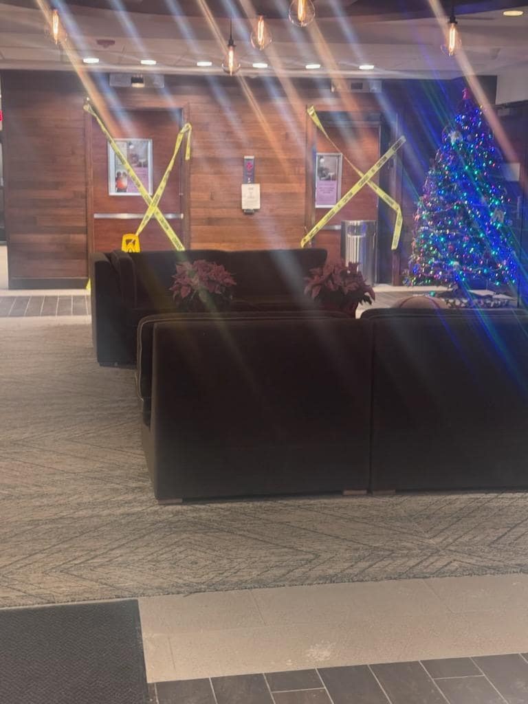 Out of order elevators.