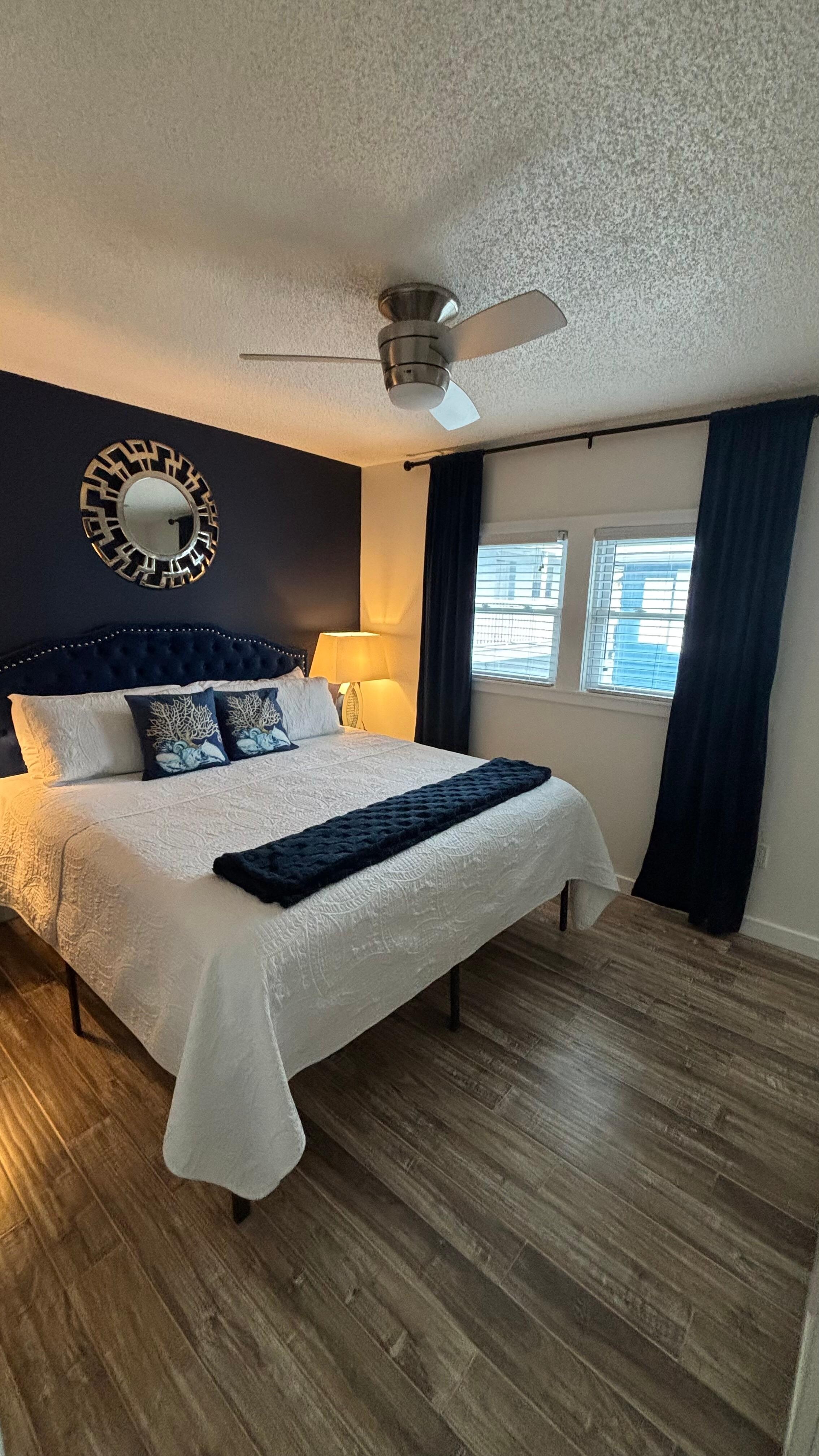 The most comfortable king size bed in the primary bedroom 