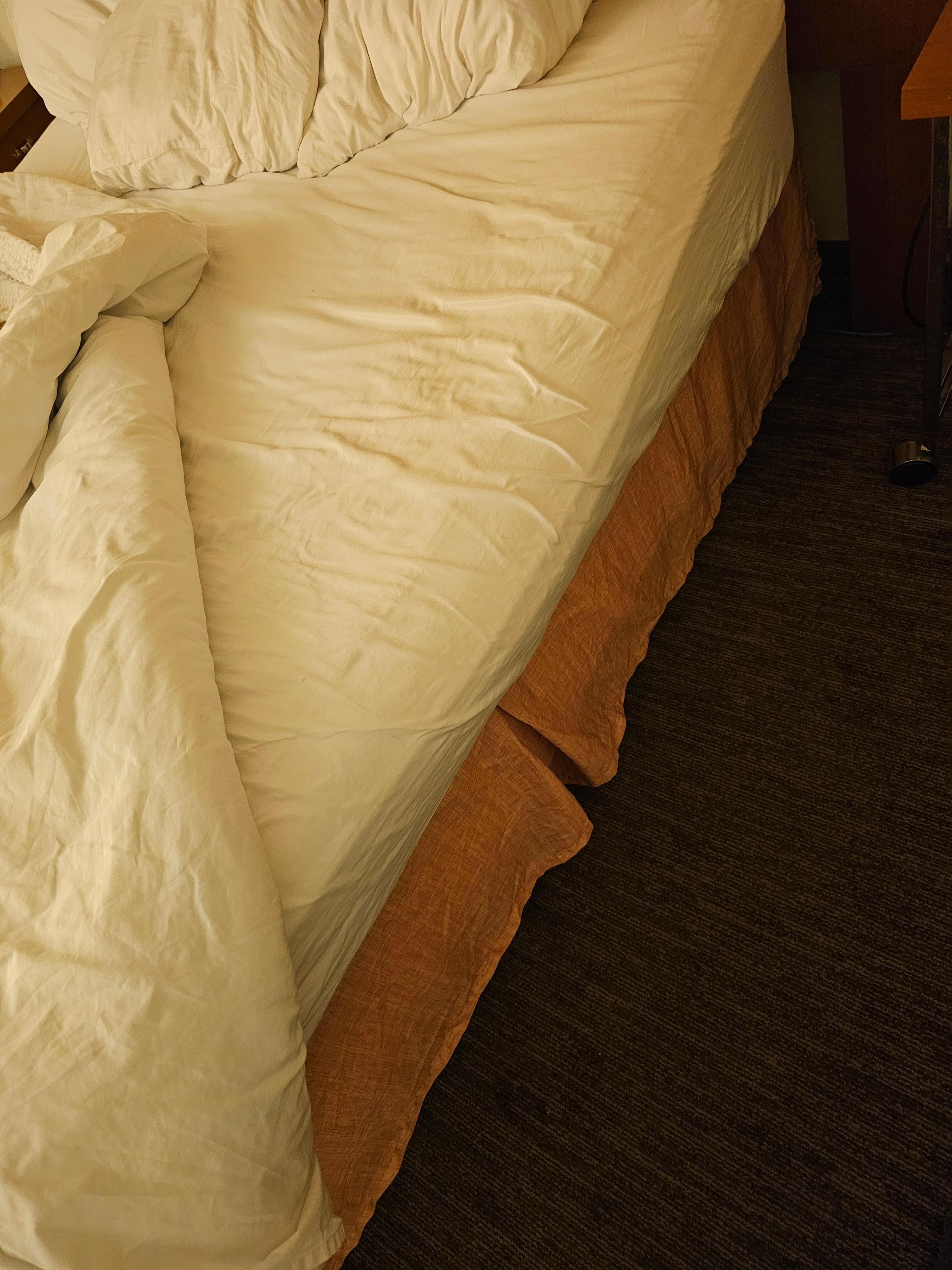 Top mattress so worn out it hangs over the box spring