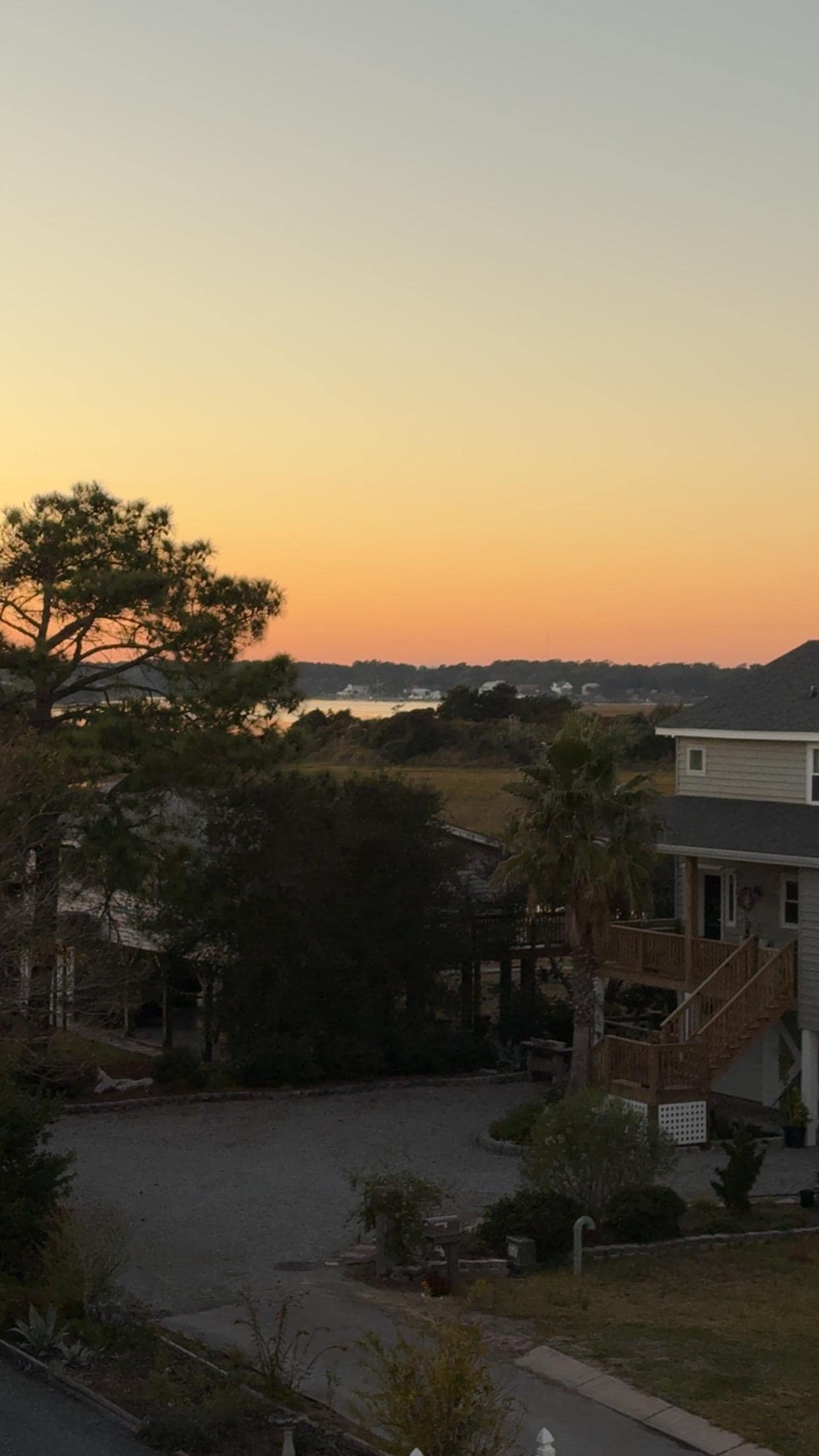 Sunset from top porch. 