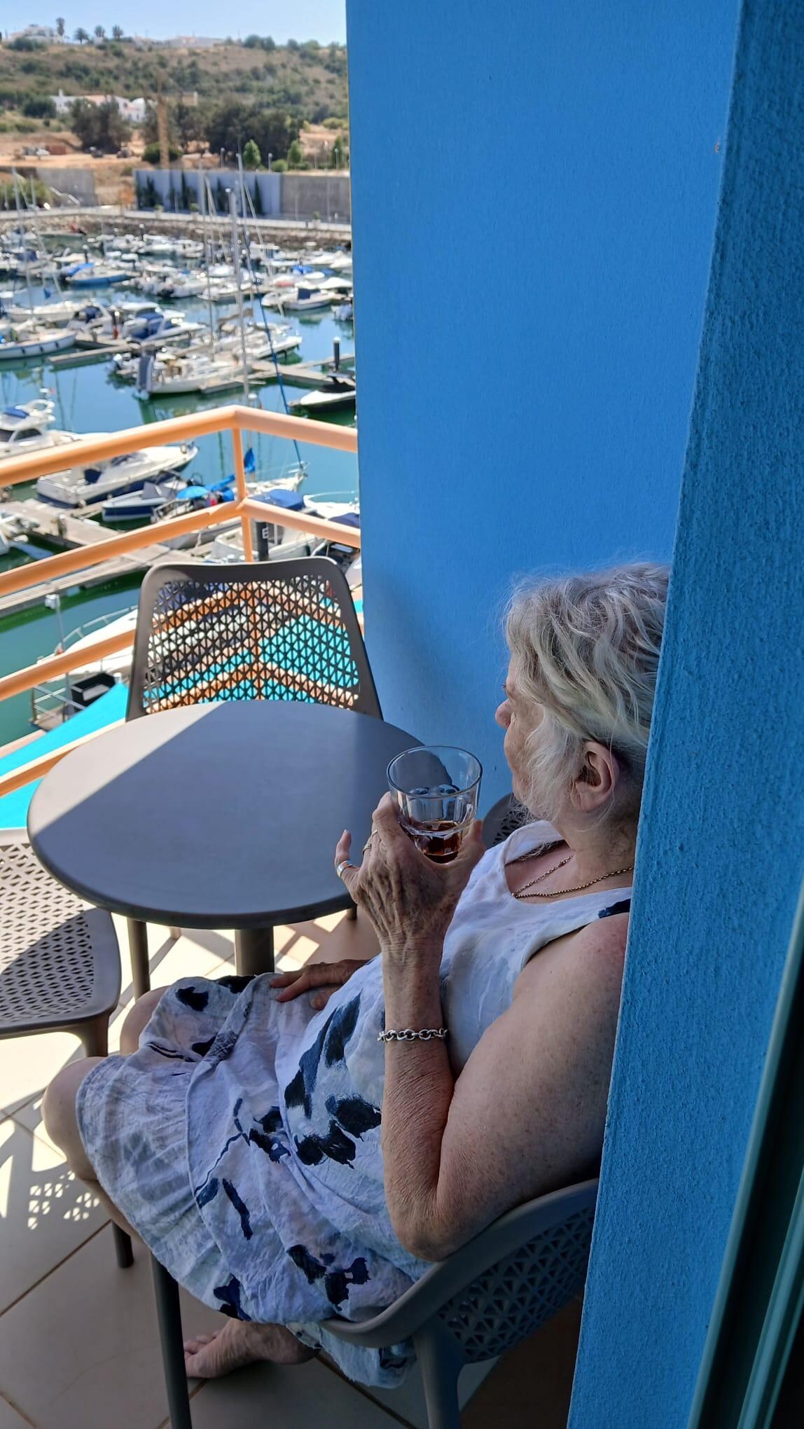 Relaxing on one of the two balconies