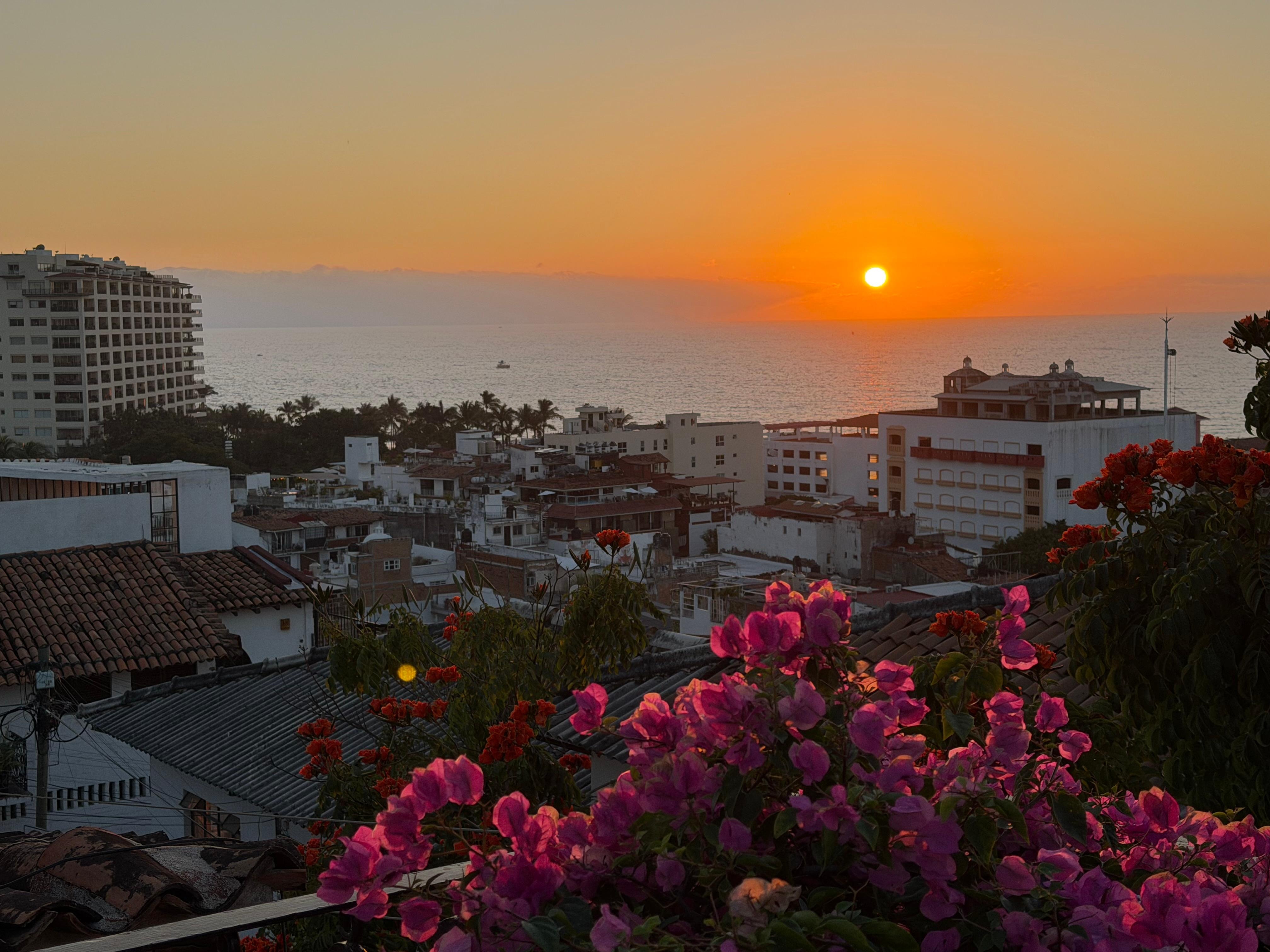 Sunset from a common balcony area
