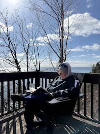 Relaxing on the deck.