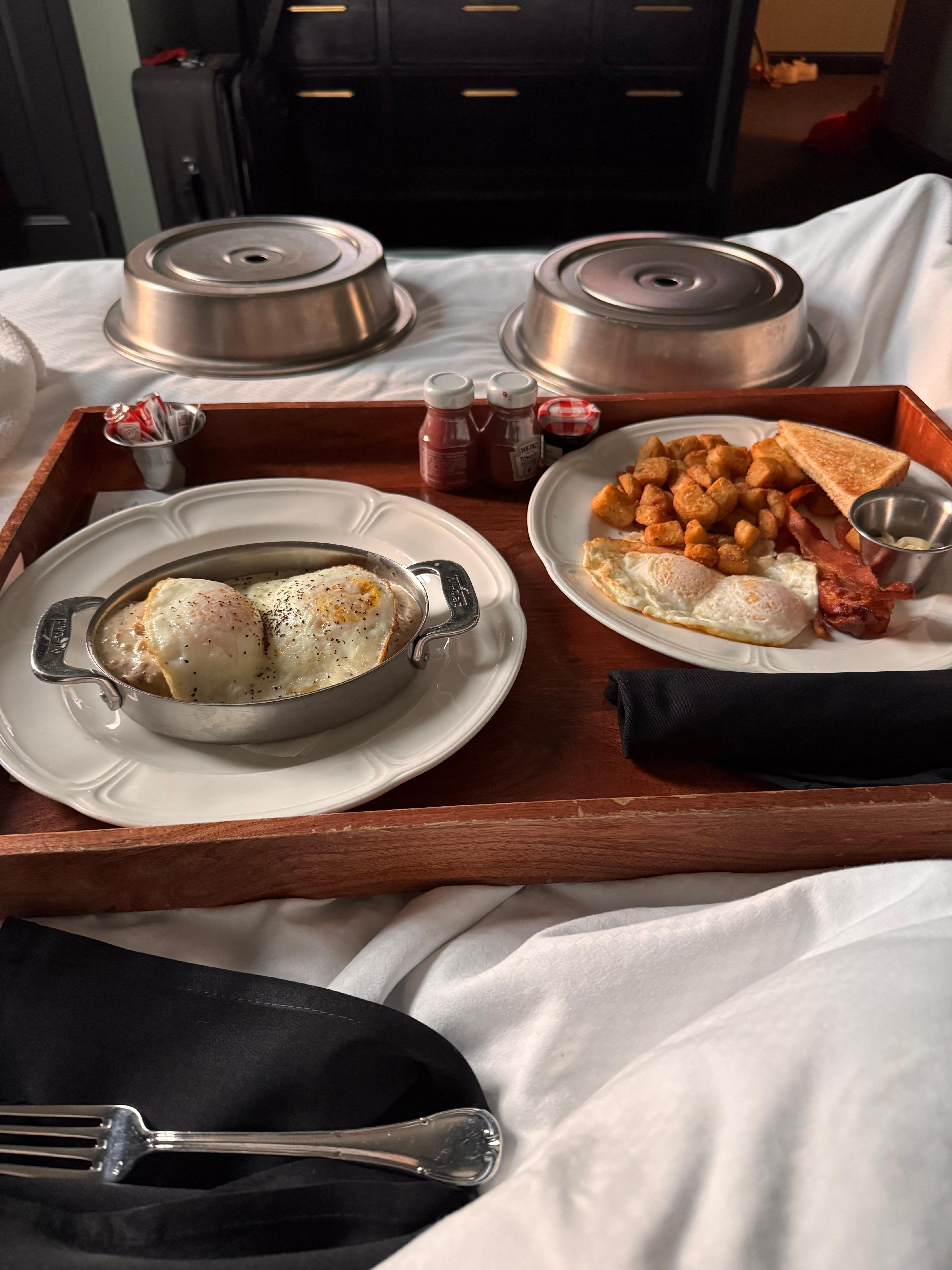 Room service was delish. 