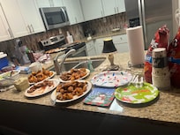 Yummy wings and salad for the crew