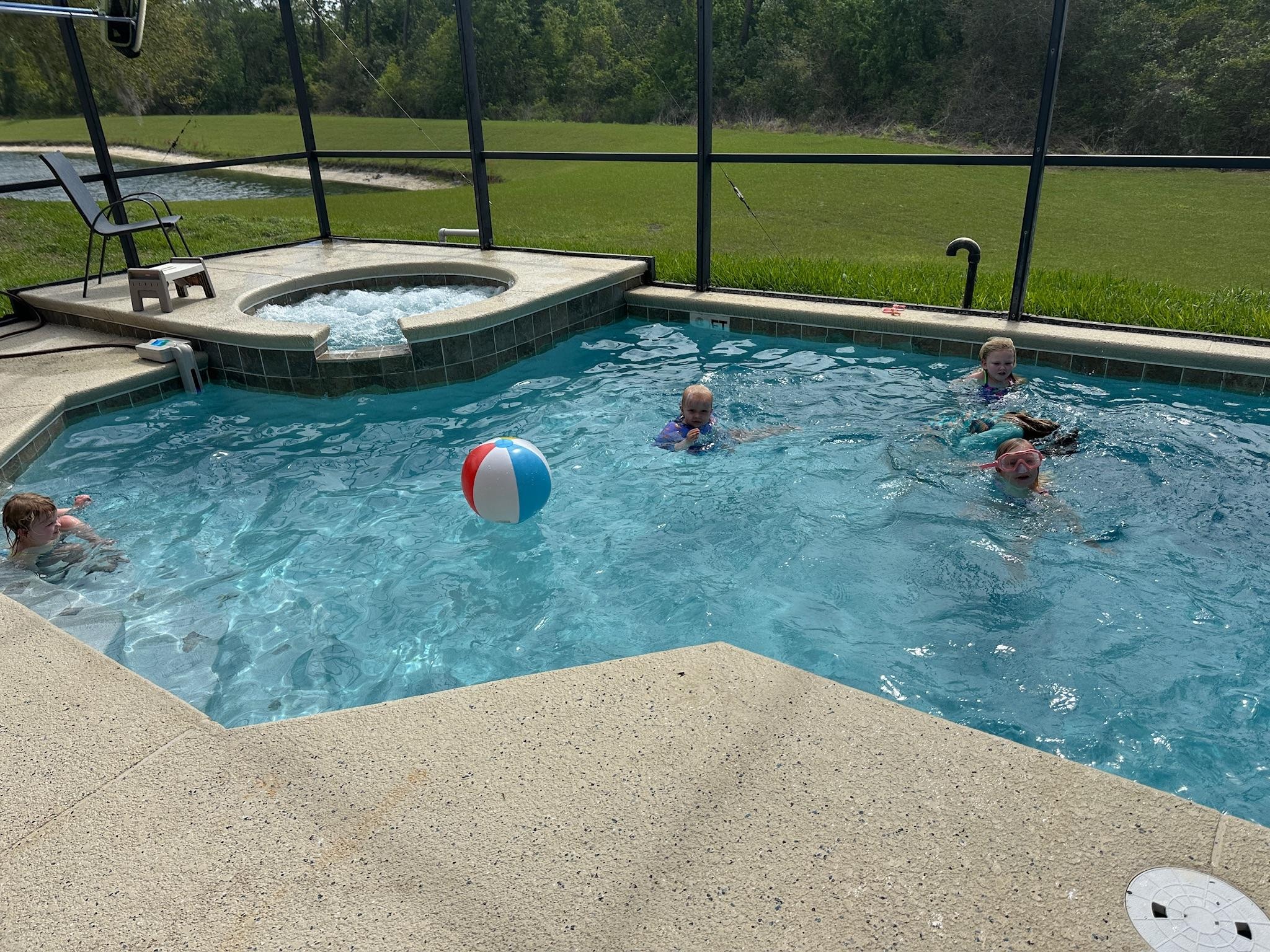 We had the pool heated.  Perfect temperature for March.