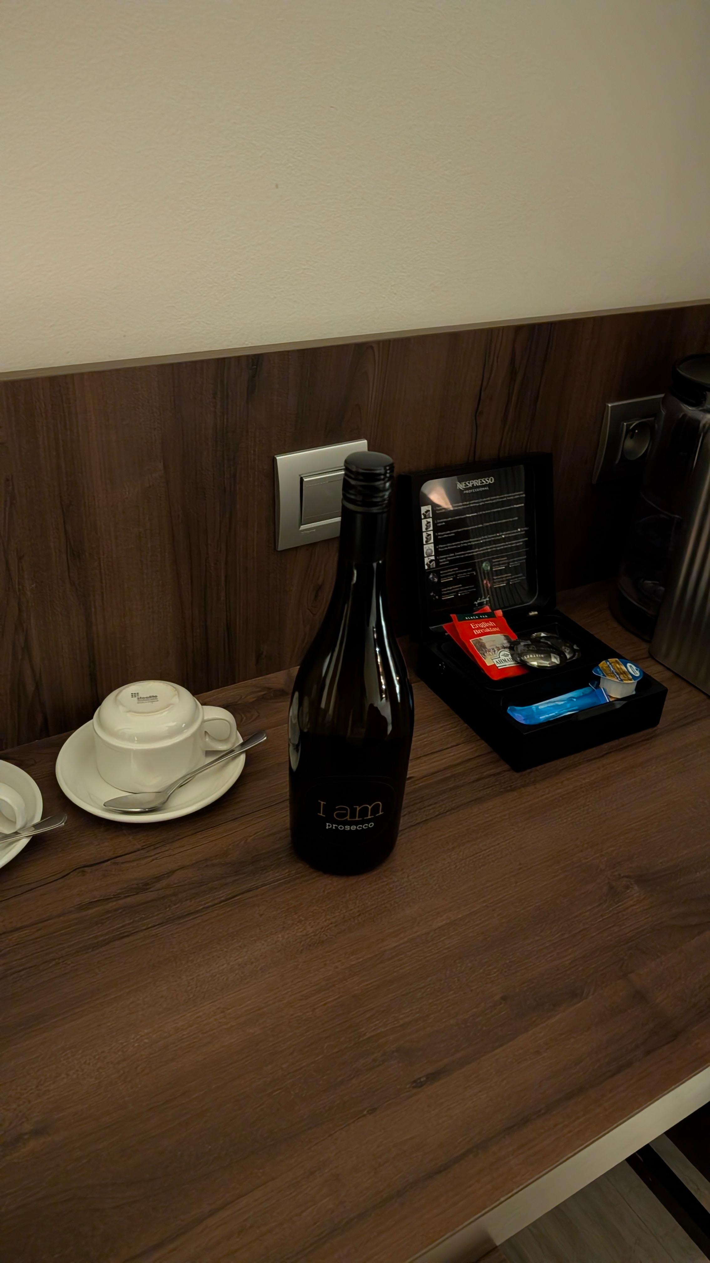 Incuded bottle of prosecco