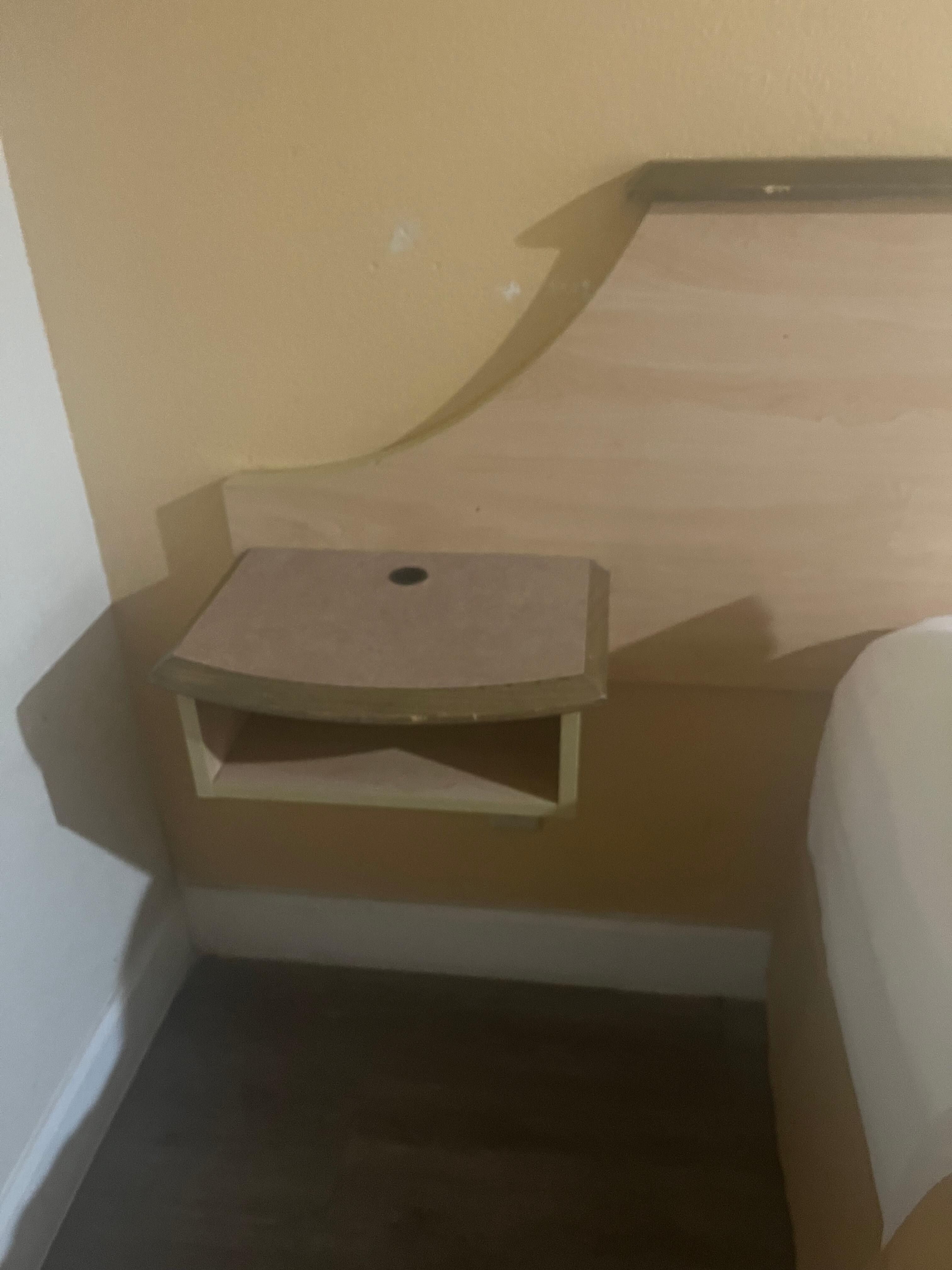 Bedside ““ table with holes where the lamps might’ve been