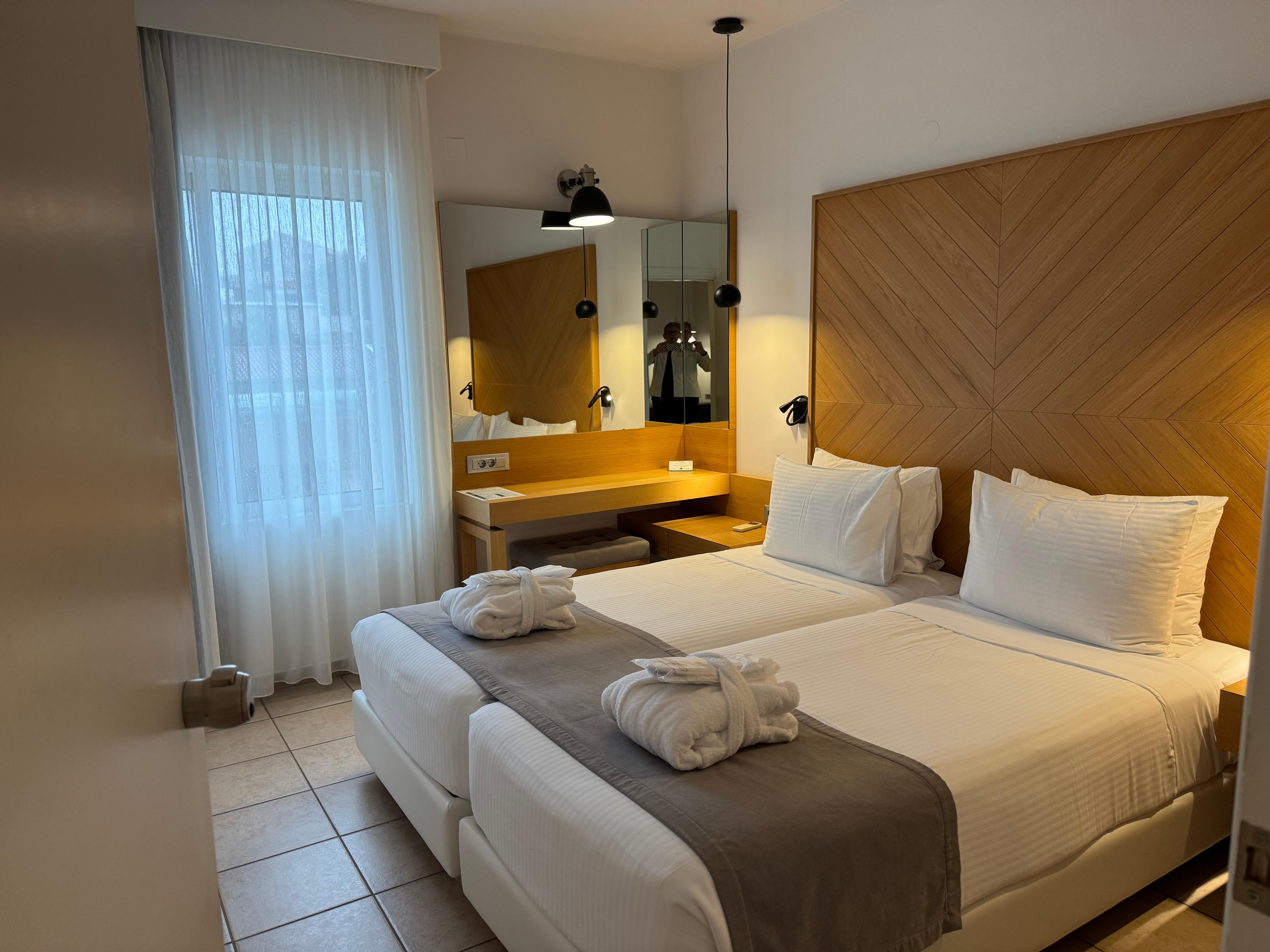 Junior suite bedroom. We were able to have the twin beds turned into a king.