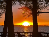 After the rain, there was a beautiful sunset, right in the back yard!