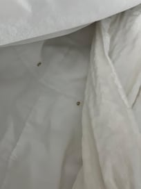 Bedding was either burned or had holes in it