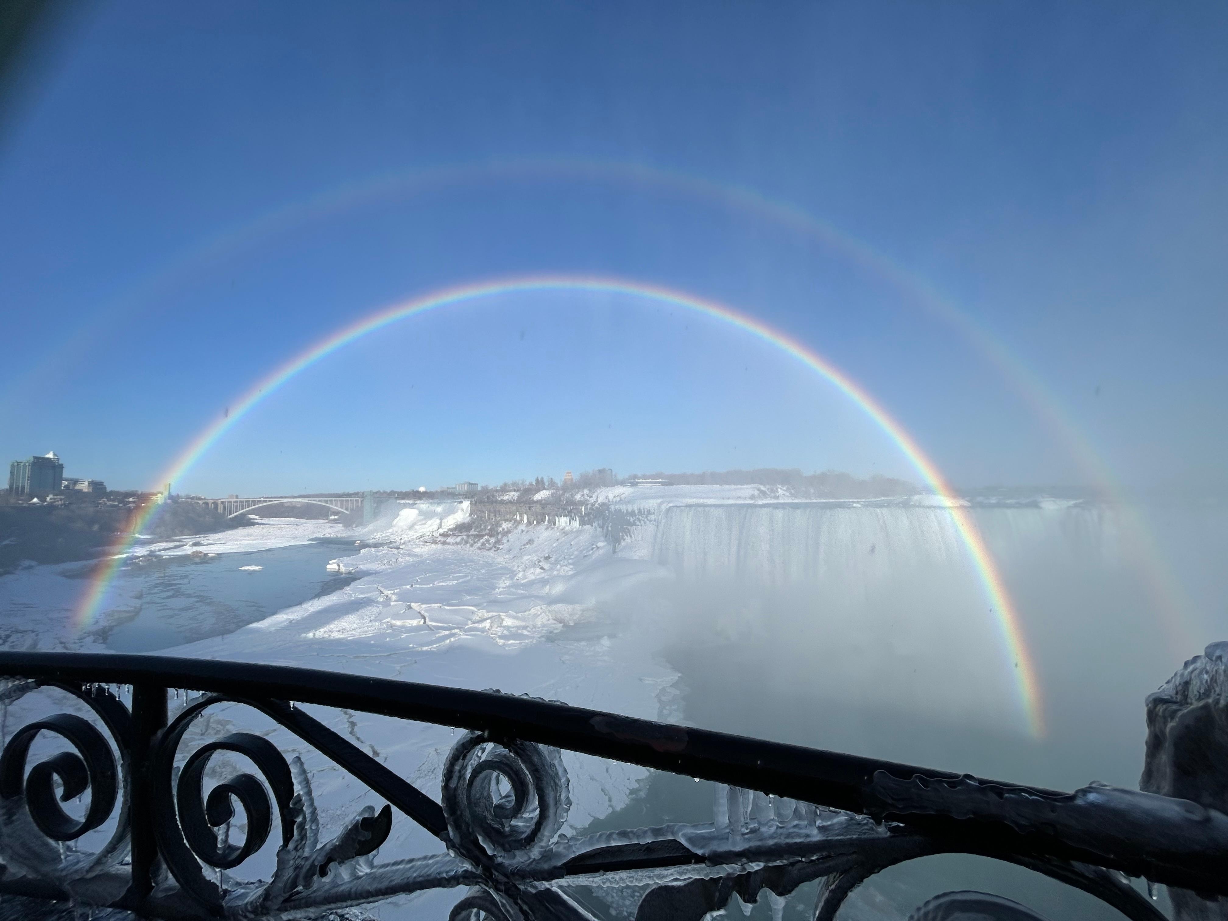 Double rainbow over the falls