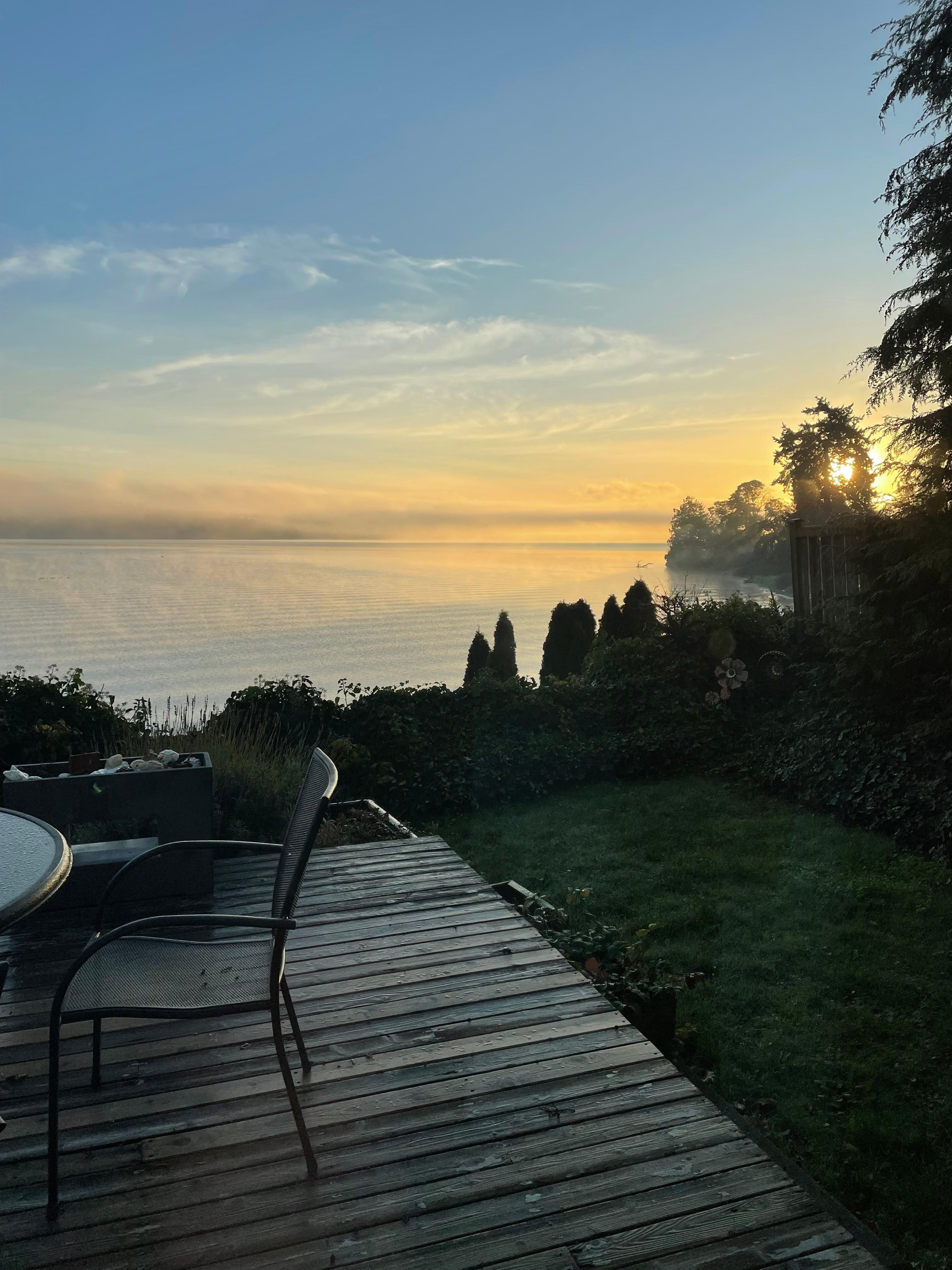 The sunrise was beautiful.