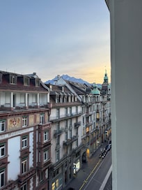 View from our 5th floor window. The Alps!