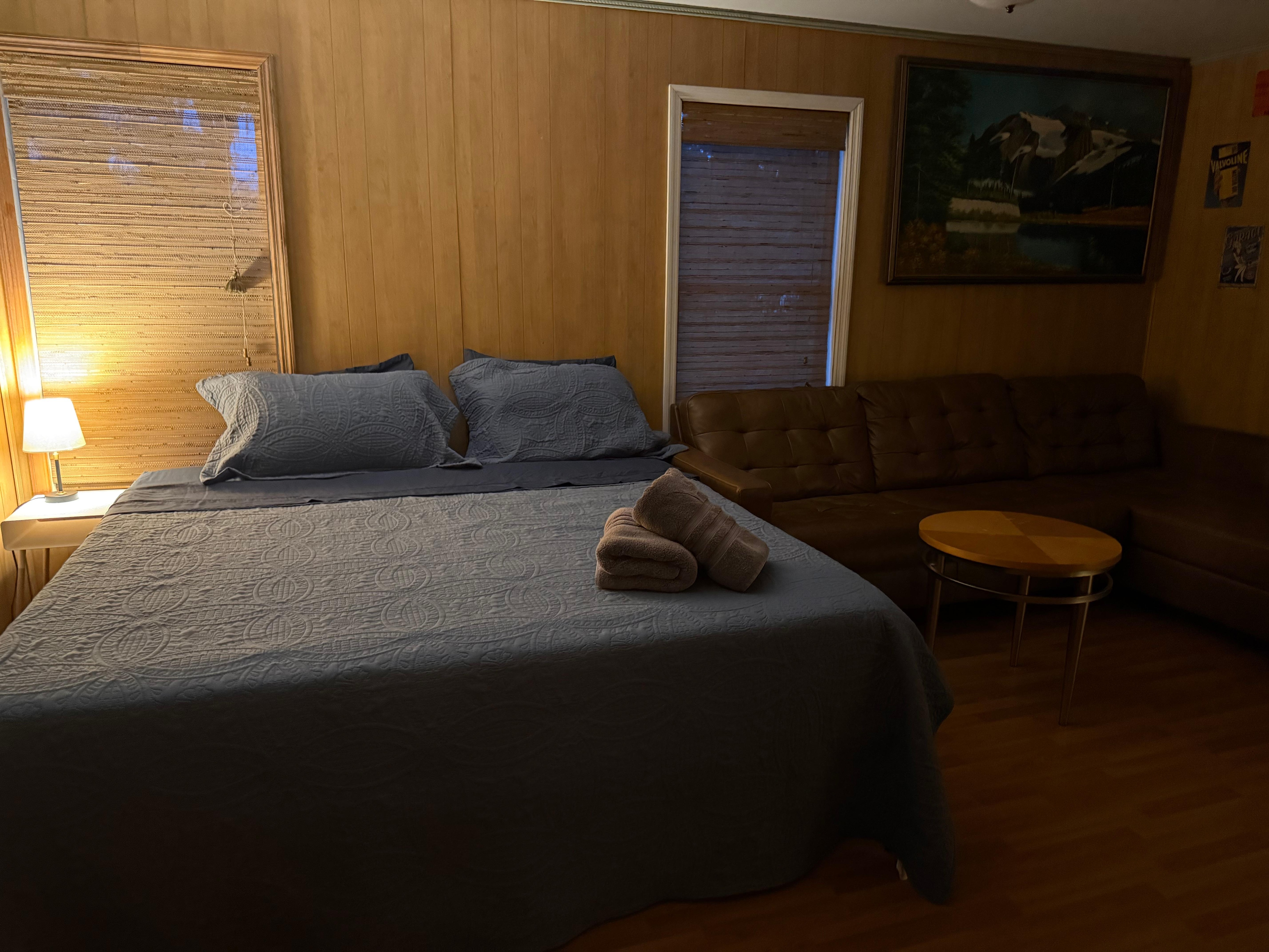 Master bedroom with couple couches too