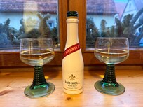 The hotel let us borrow some wine glasses to celebrate our first day in Rothenburg!