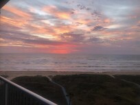 View from balcony at sunrise.