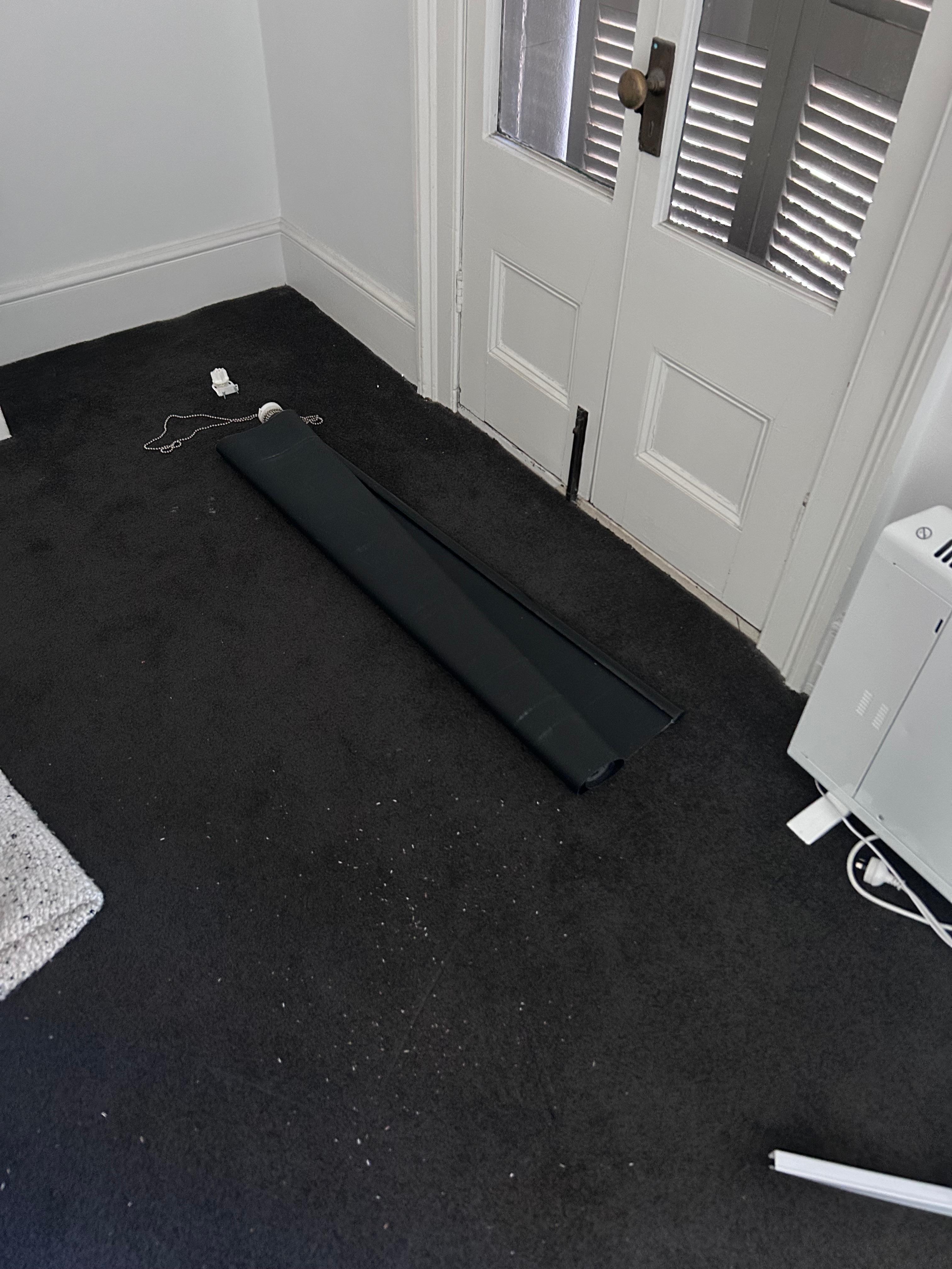 Blinds fell down after trying to roll the blinds down to get to be able to block out the light so I could sleep