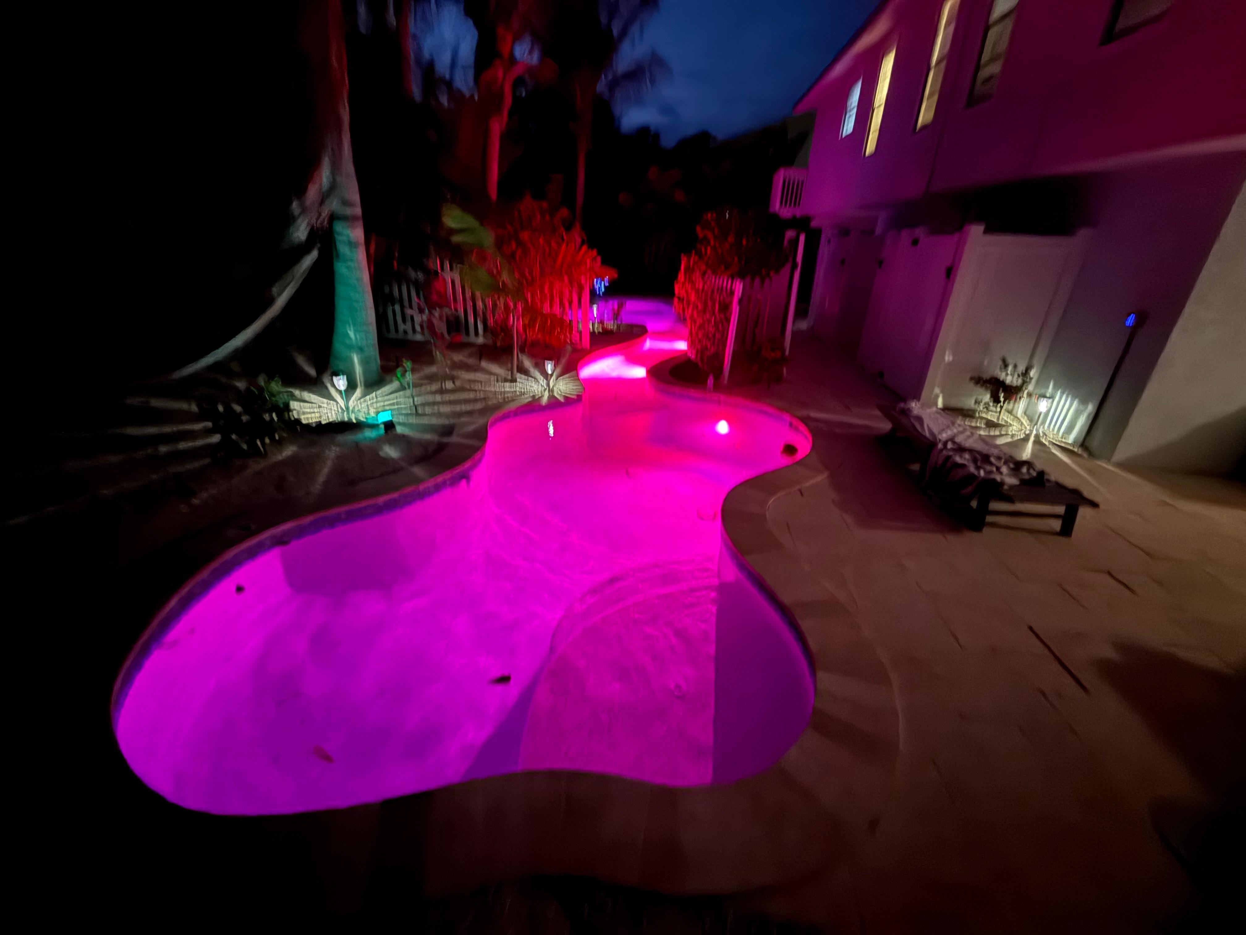 Pool at night you can also change the light colors, our kids enjoyed that. 