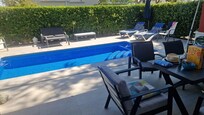 Outside pool area and outside seating