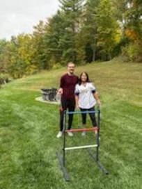 Ladderball with my son.