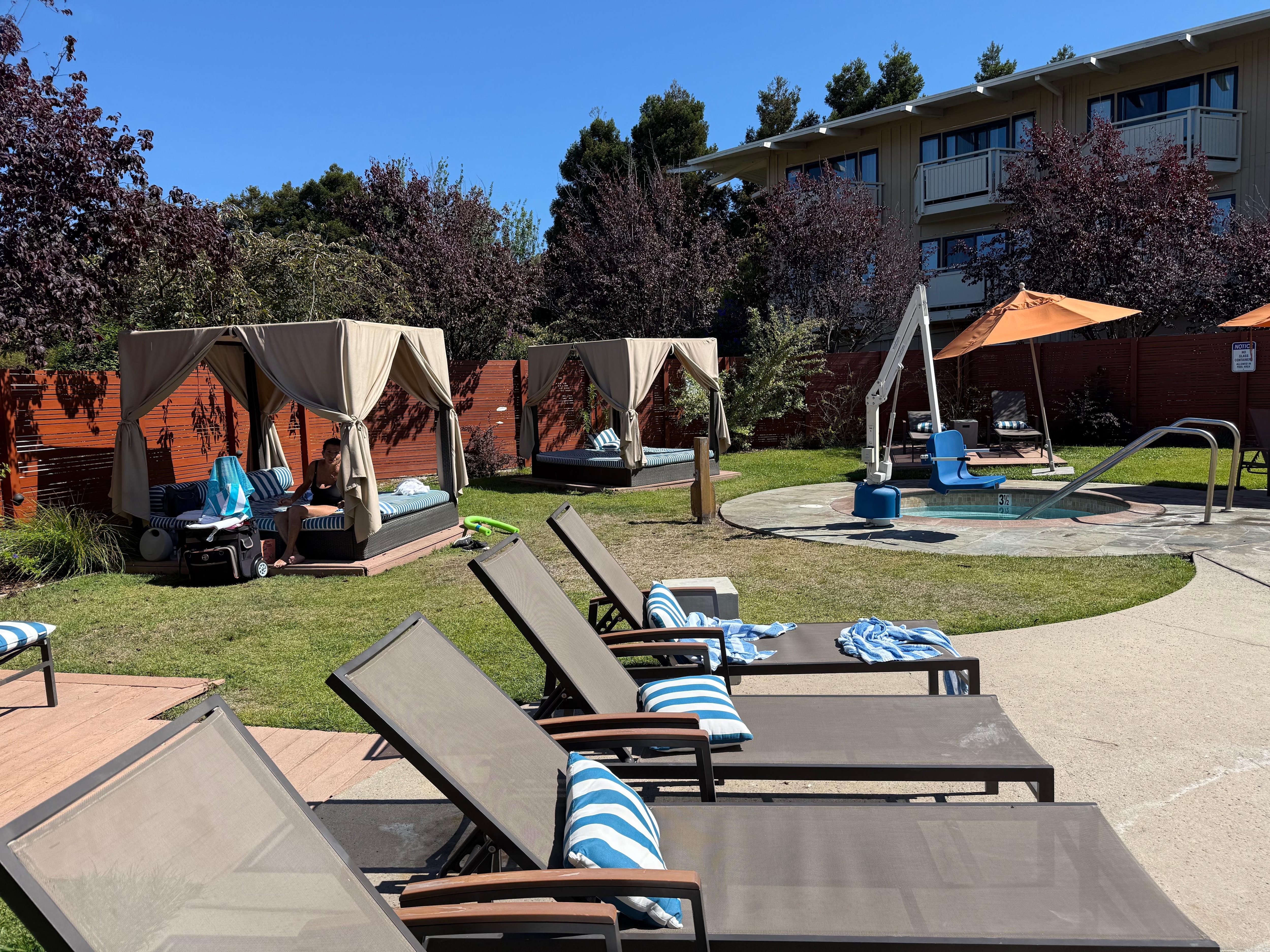 Poolside at the Lodge. Lovely!