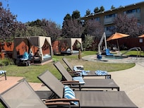 Poolside at the Lodge. Lovely!