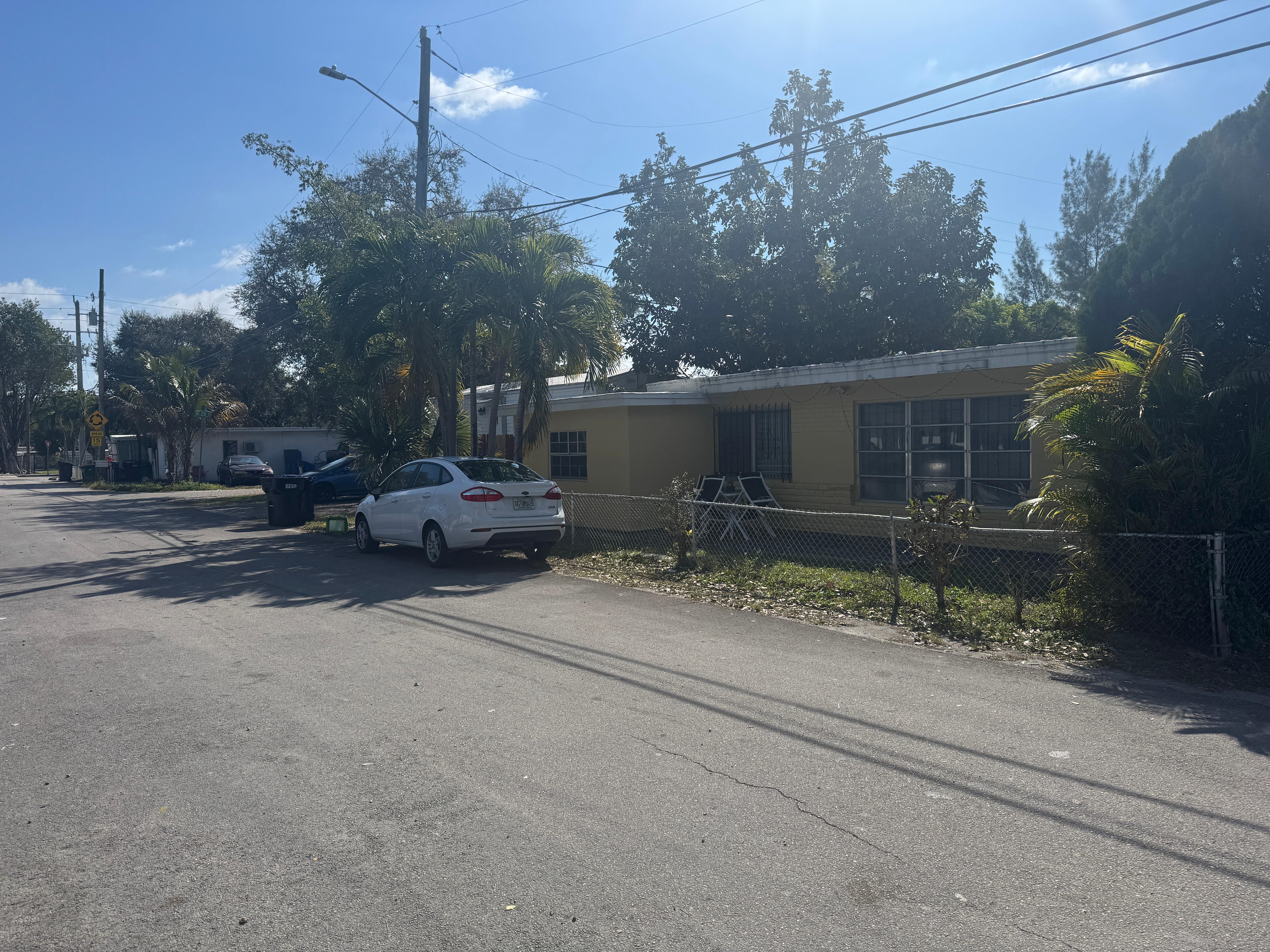 Across the street to the left