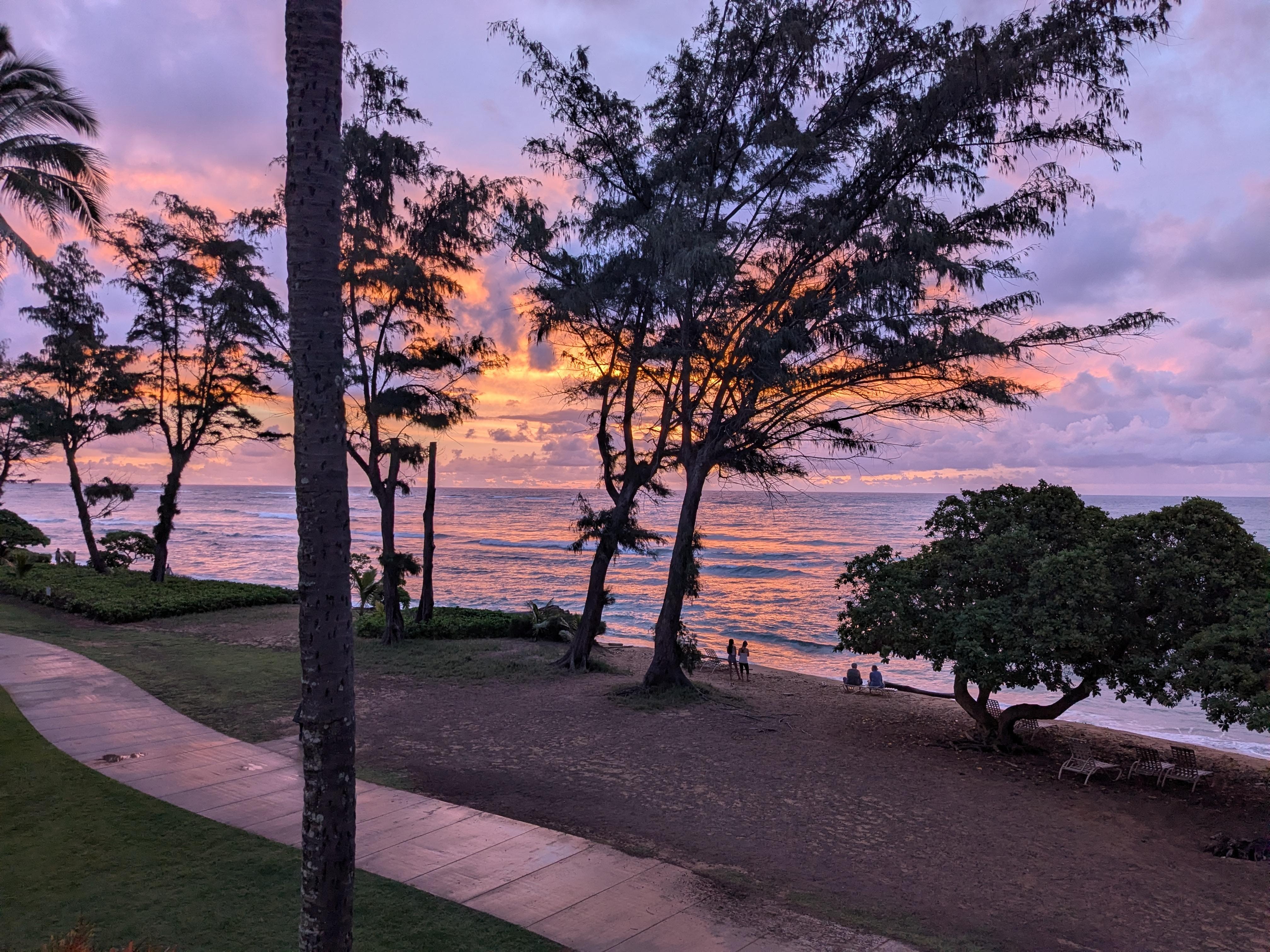 Unobstructed sunrise view from our balcony! When they say "beachfront", they mean it!