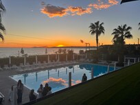 Sunset view of the pool