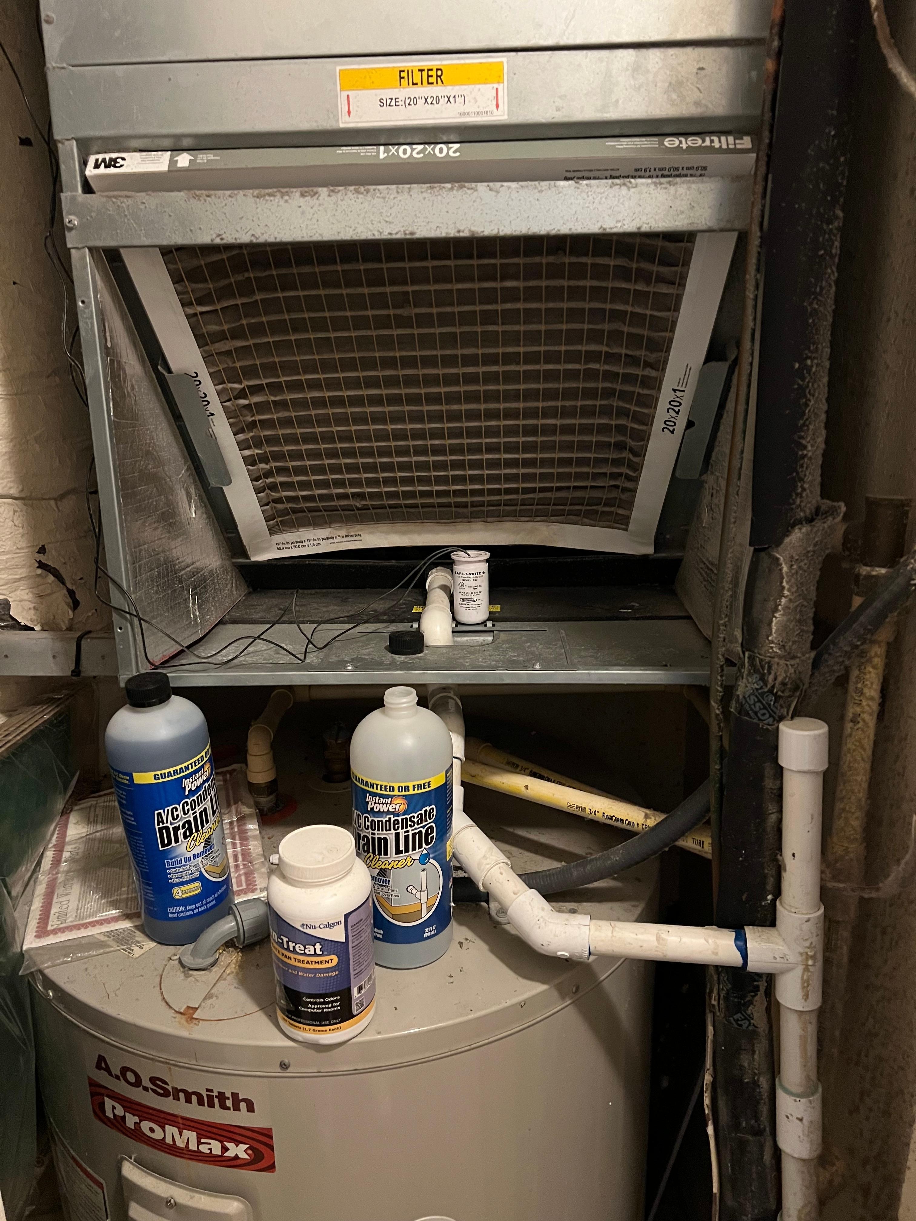 This is the HVAC room which was filthy and moldy, spreading throughout the property