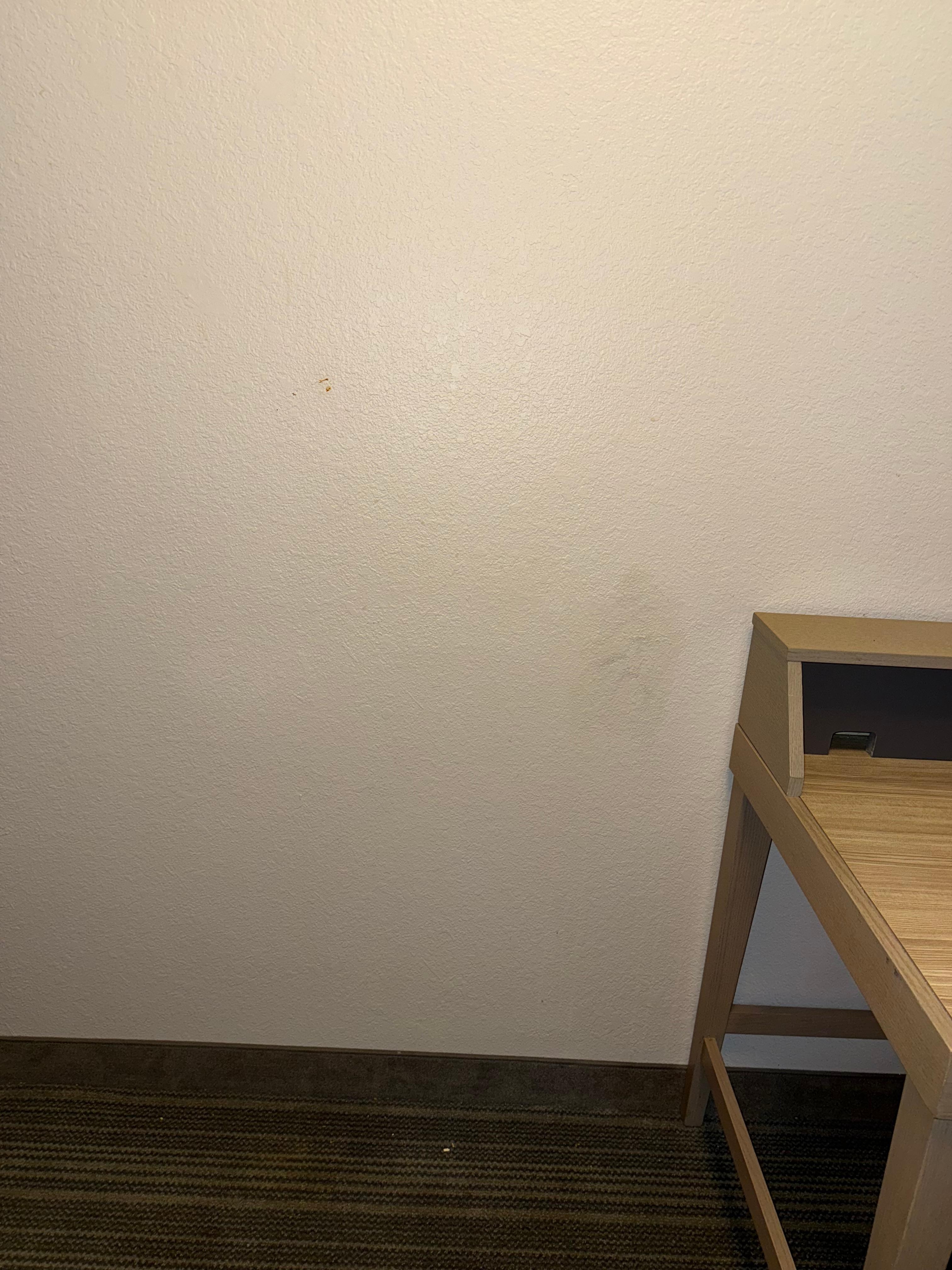 Wall behind room entrance door 