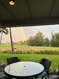 View from inside the living area of the lanai