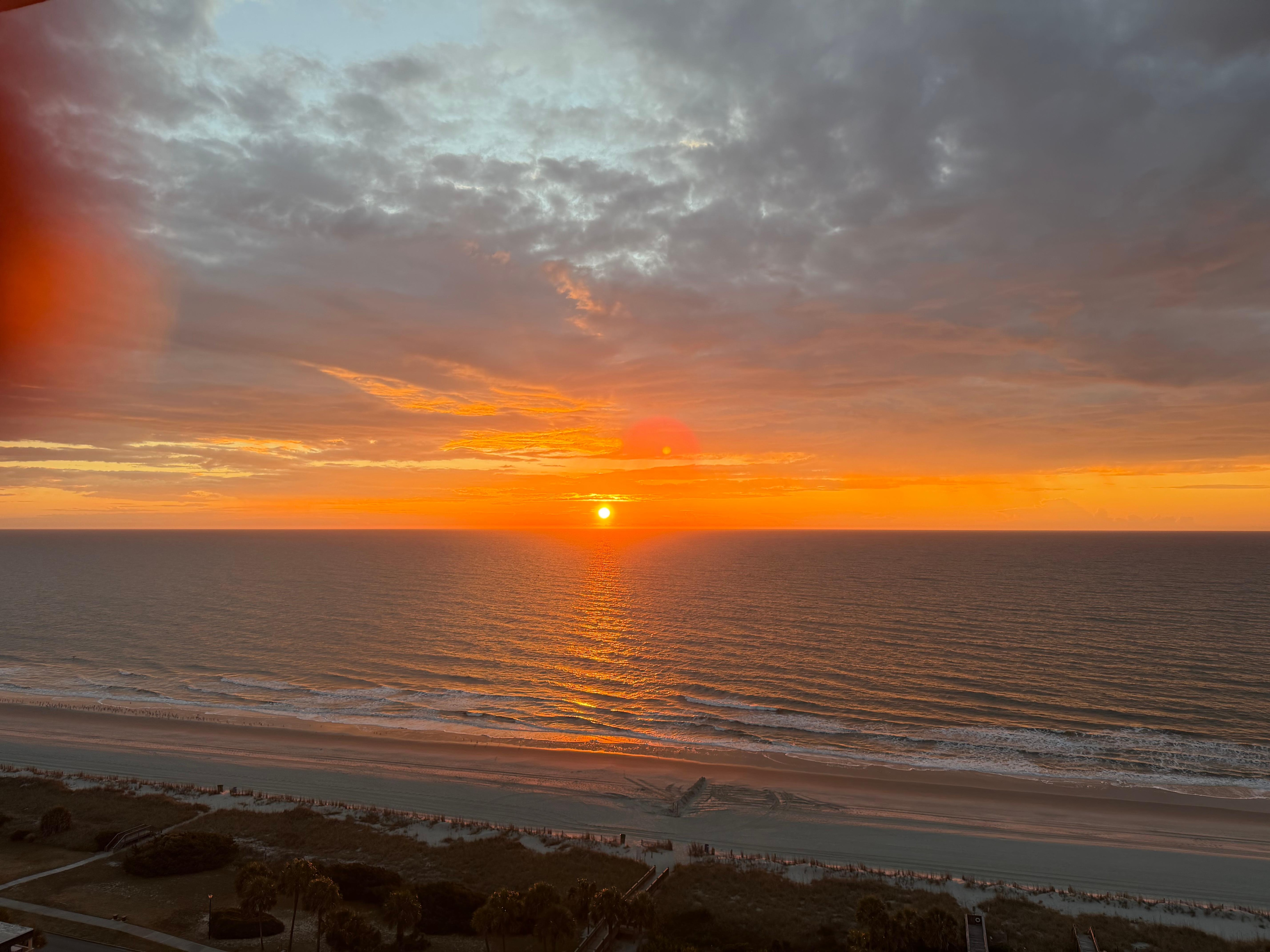Sun rise from the balcony.