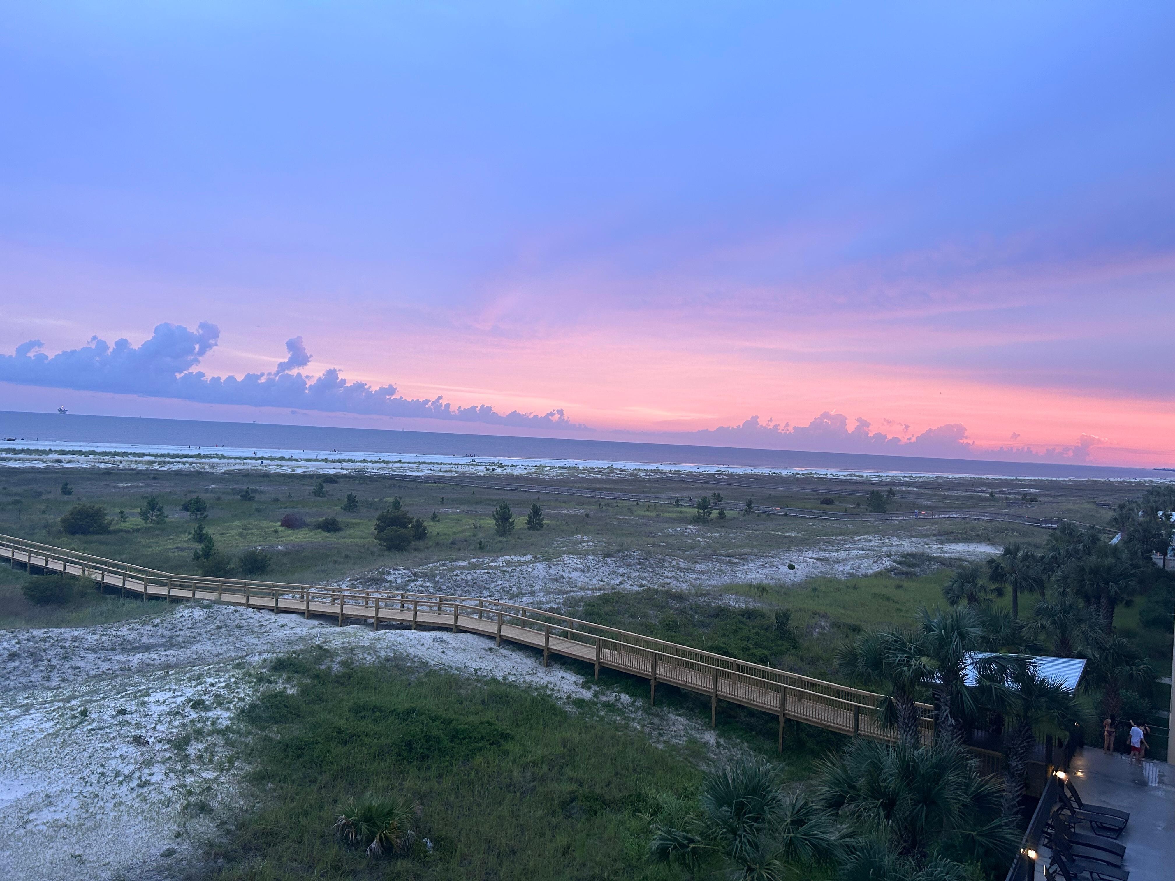 Beautiful evening view from the balcony.