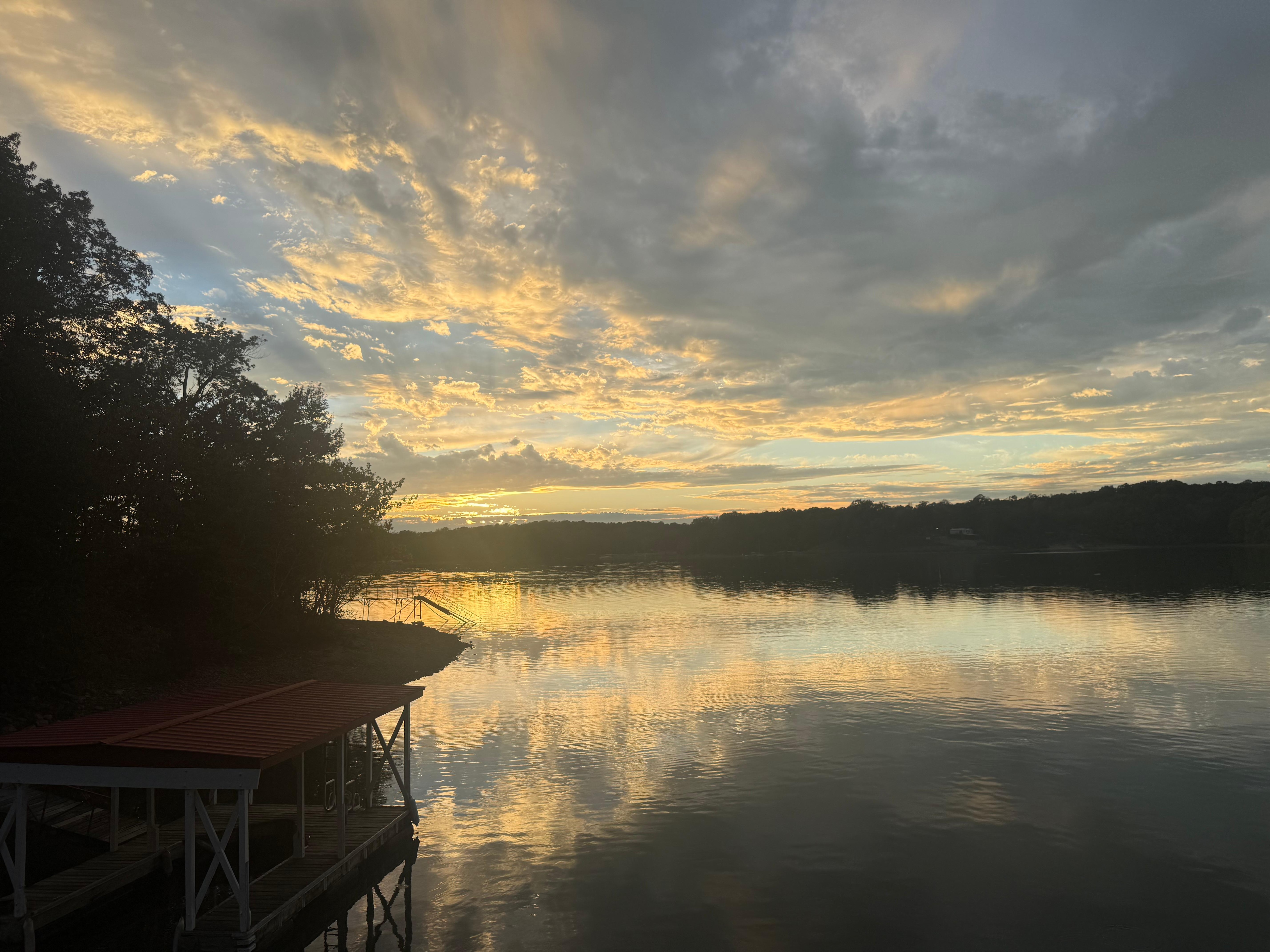 Sunset from boat dock just a few steps from
House. 