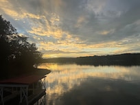 Sunset from boat dock just a few steps from
House.