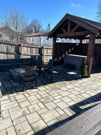 Wonderful covered hot tub.