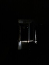The light coming through the door