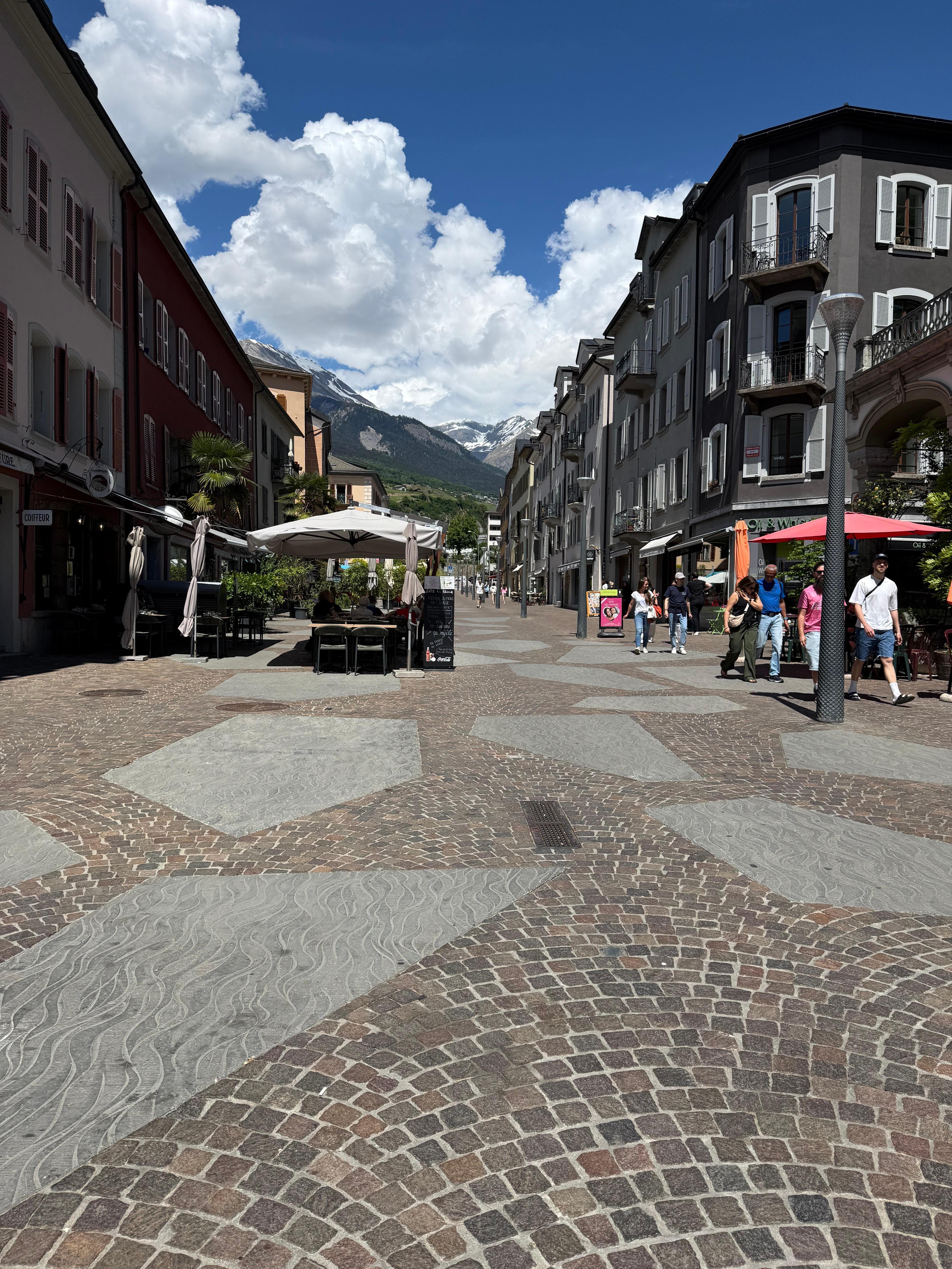 View at the bottom of the street. 