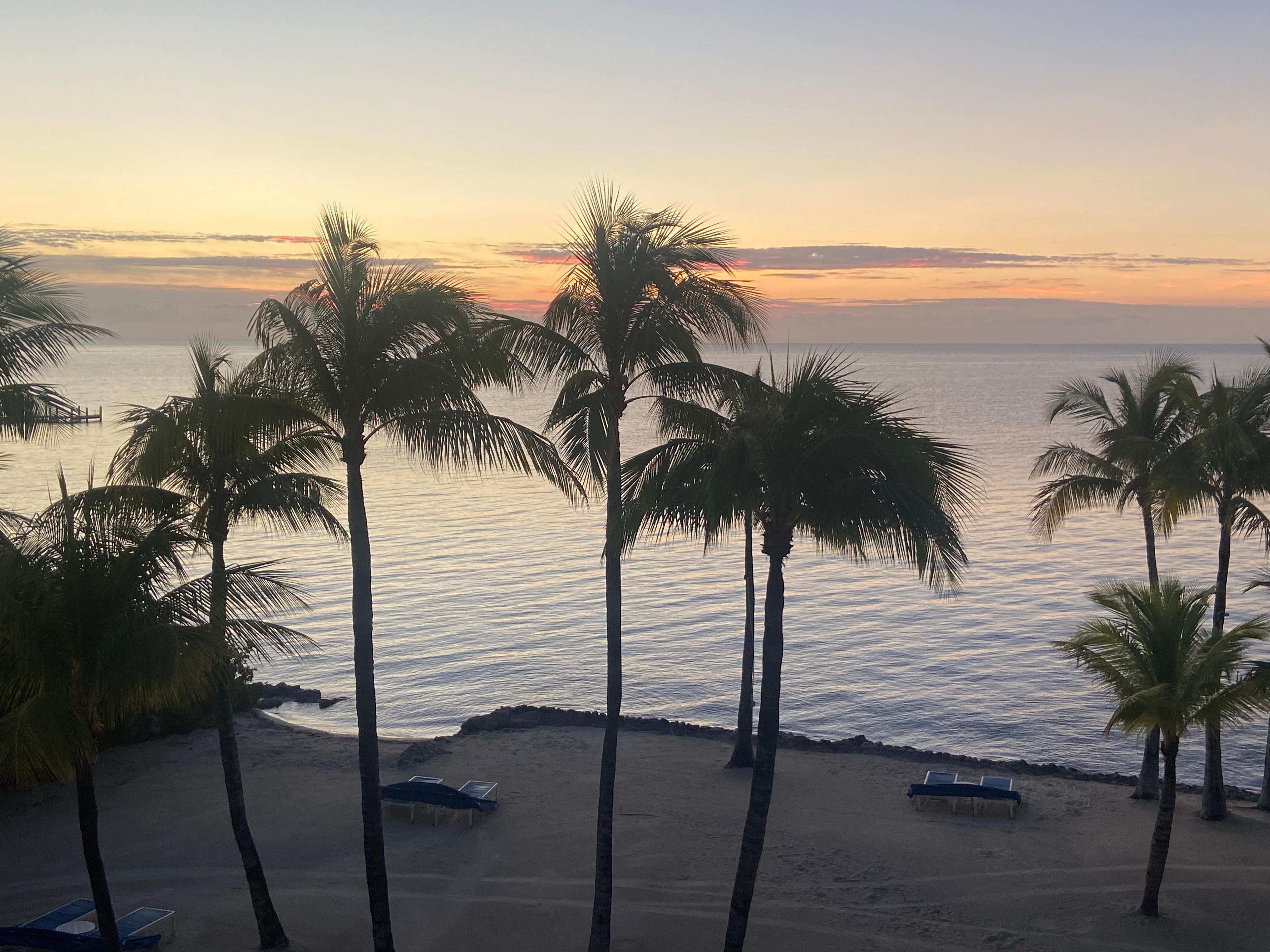 Beautiful sunrise from our balcony 