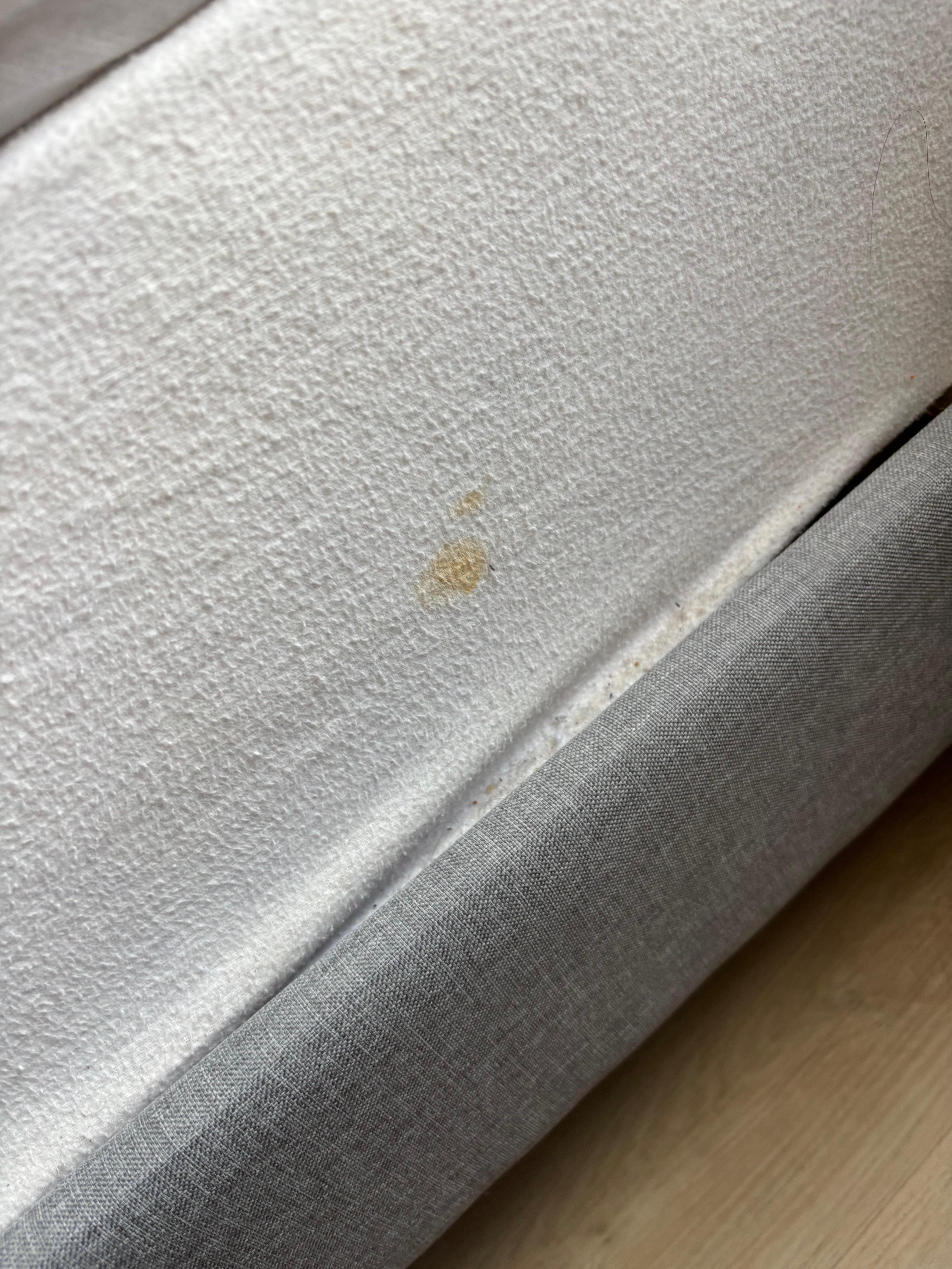 Stained bed sheet