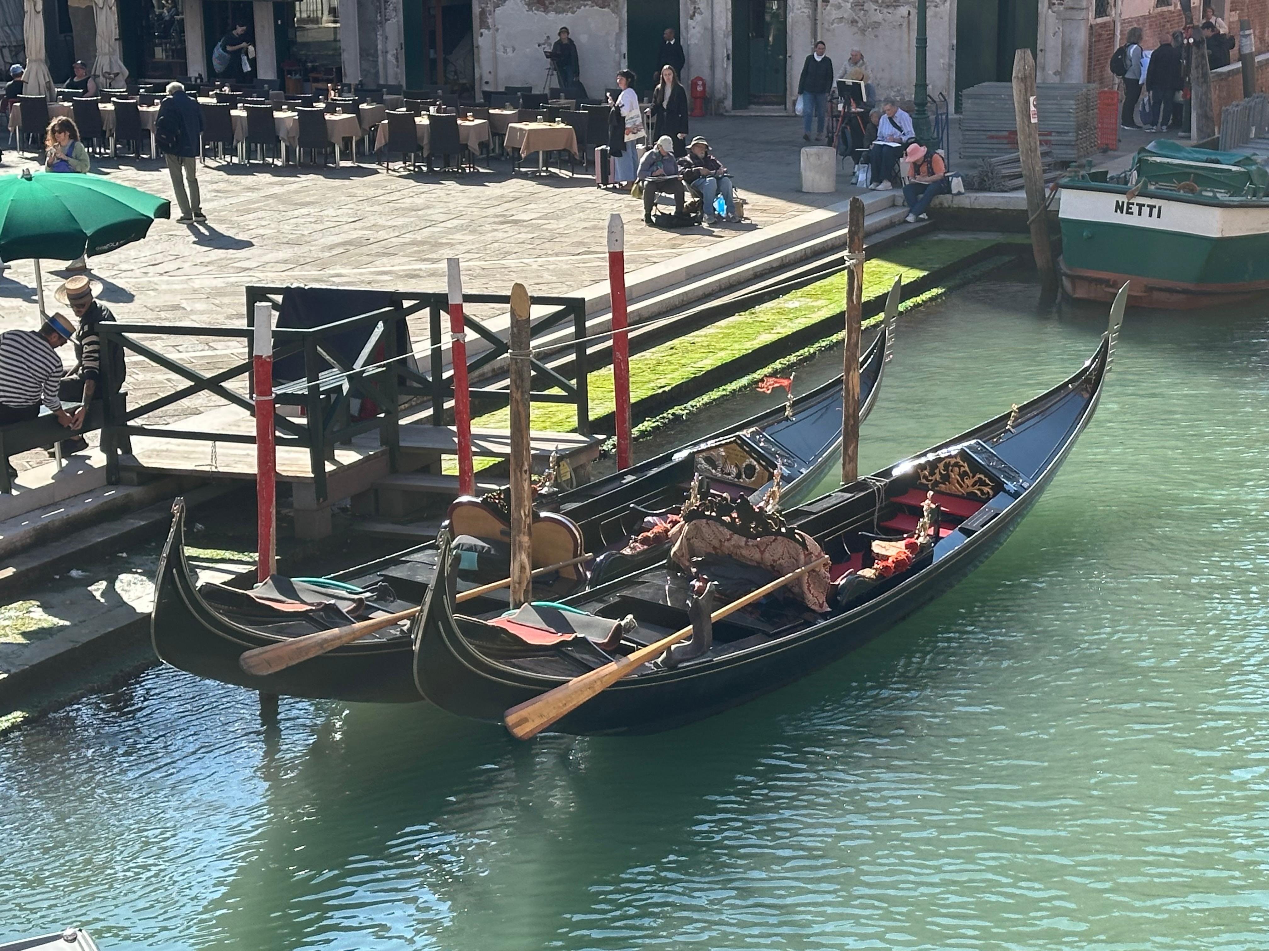 gondolas in the square near our apartment