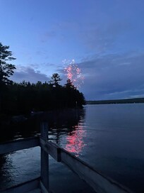 4th of July fireworks right on the lake.