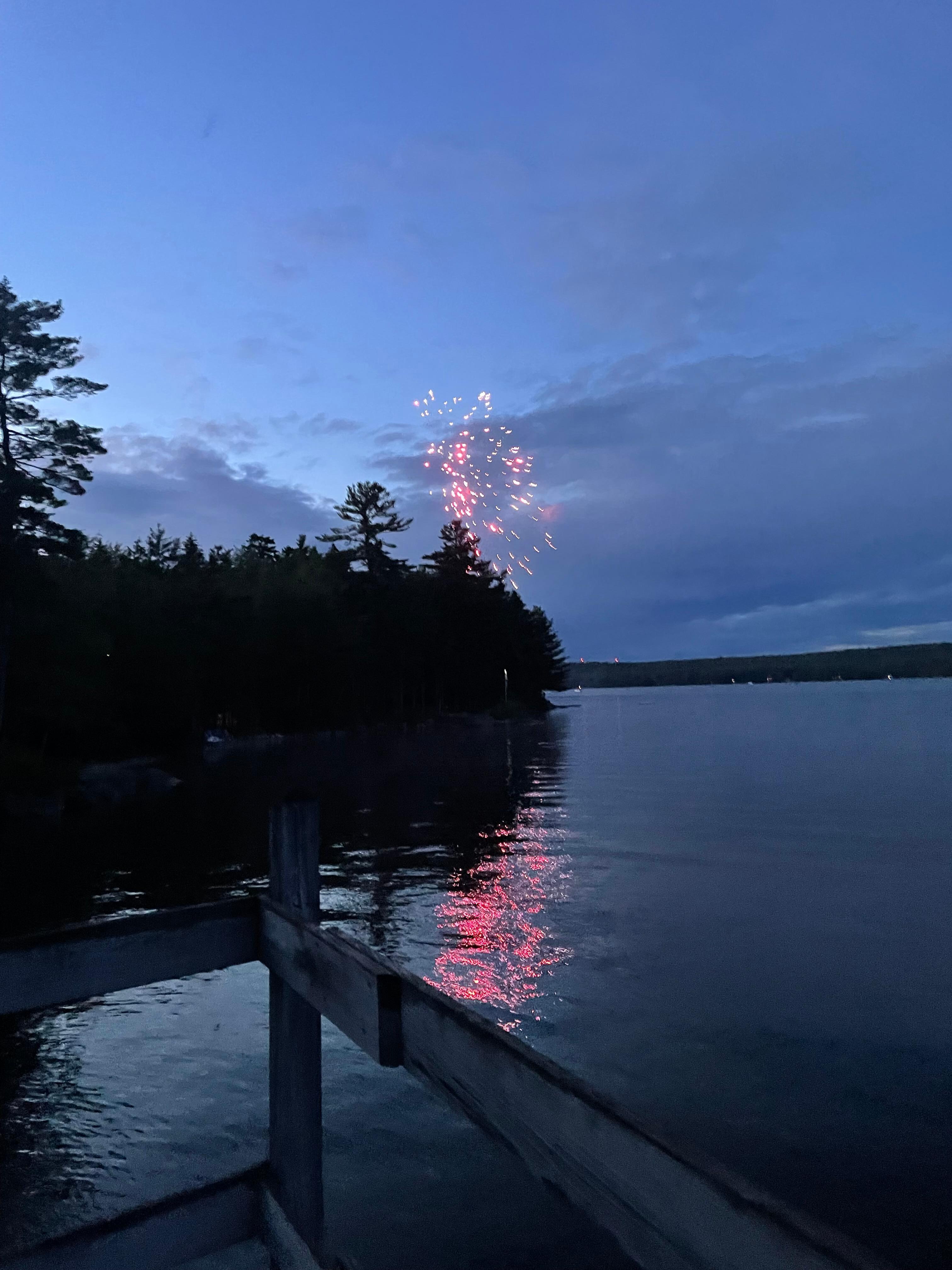 4th of July fireworks right on the lake. 