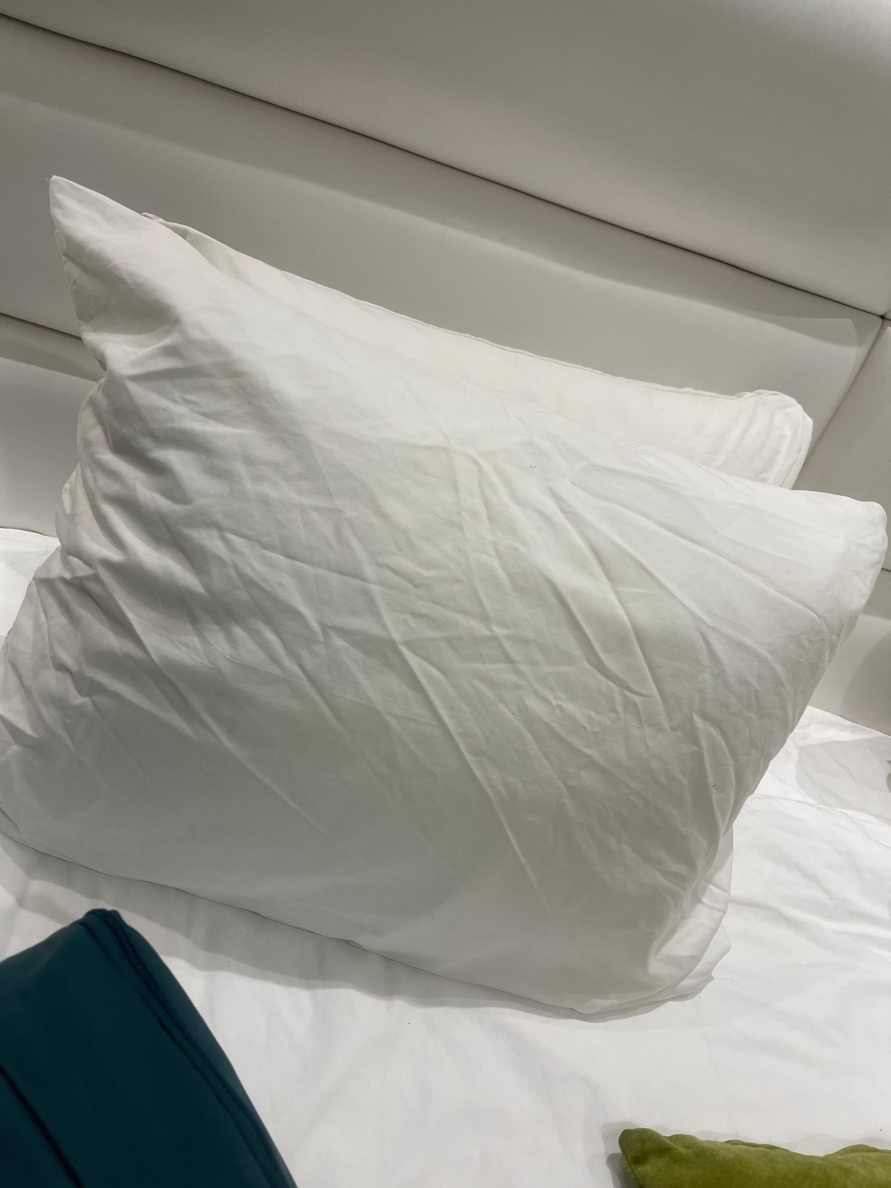 Dirty wrinkled pillows