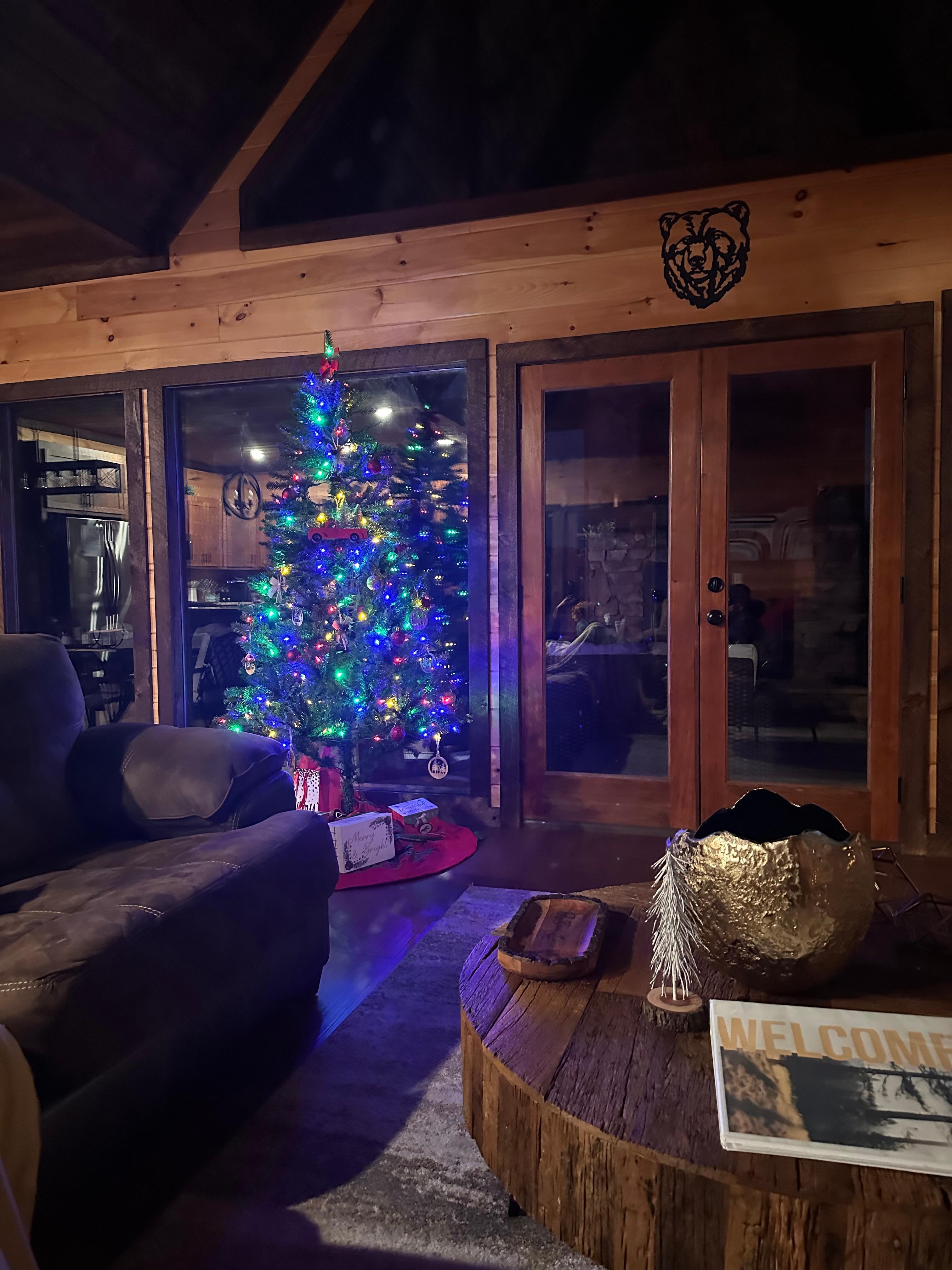 Cabin was decorated for Christman
