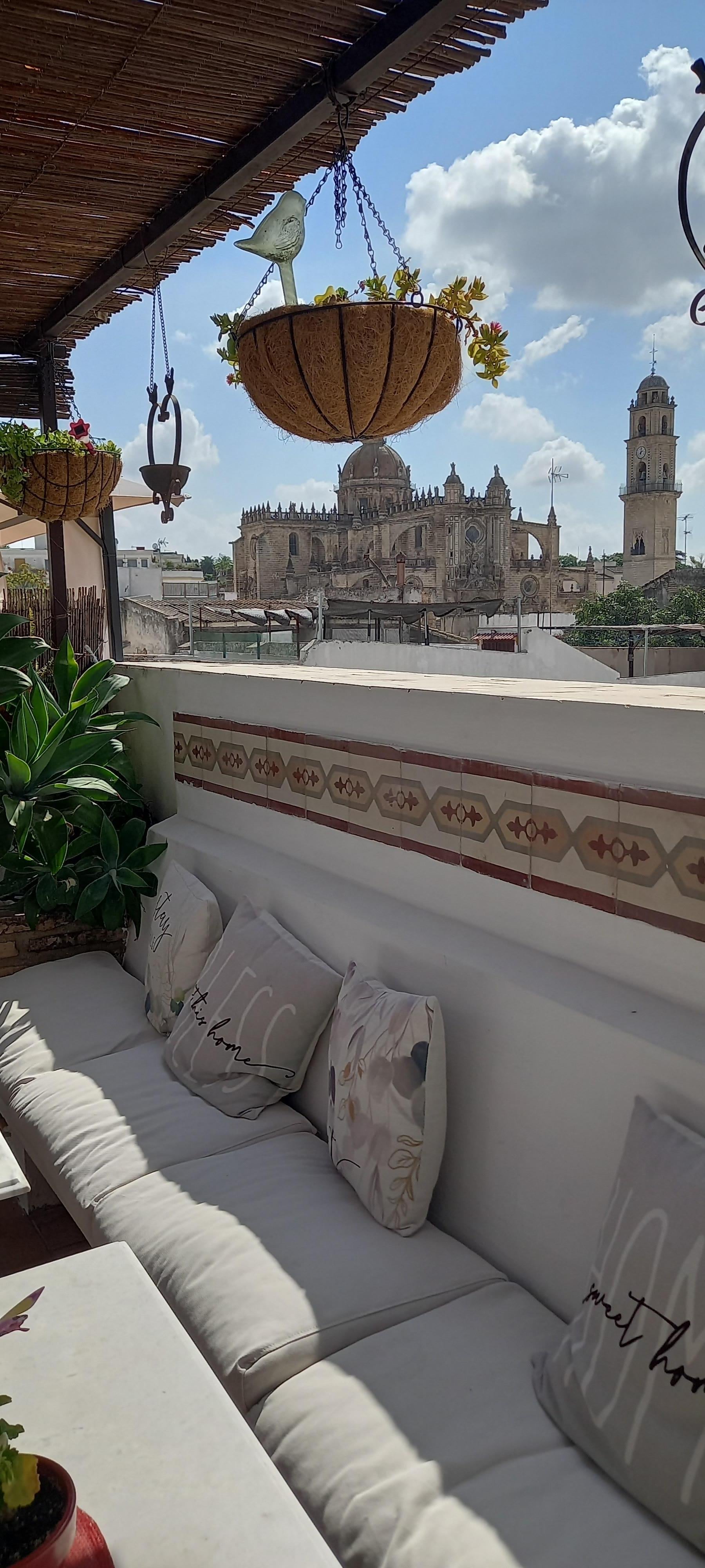 View of the cathedral from the roof terrace